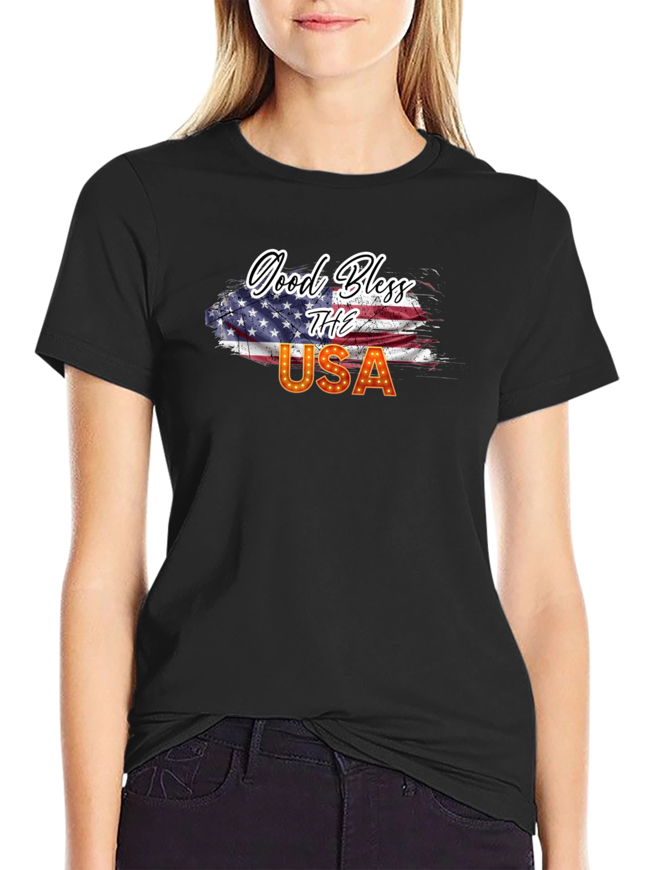 Good Bless USA American Flag T-Shirt