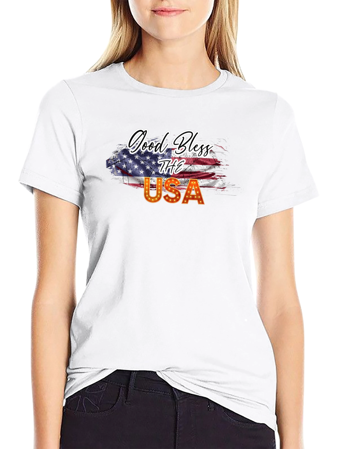 Good Bless USA American Flag T-Shirt