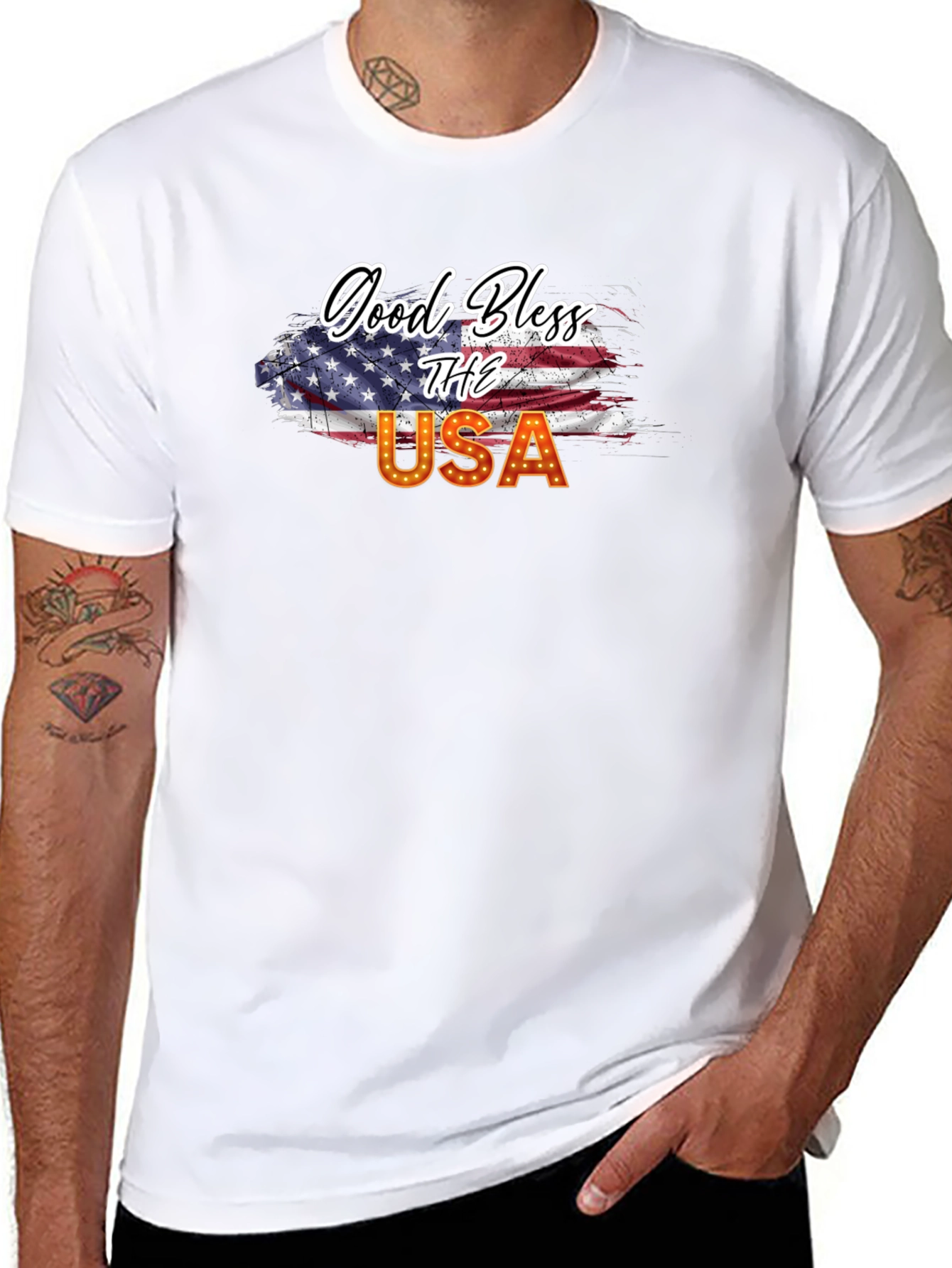 Good Bless USA American Flag T-Shirt