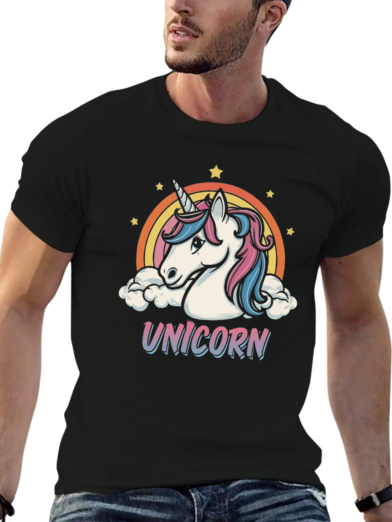Unicorn Graphic T-Shirt - Rainbow Design