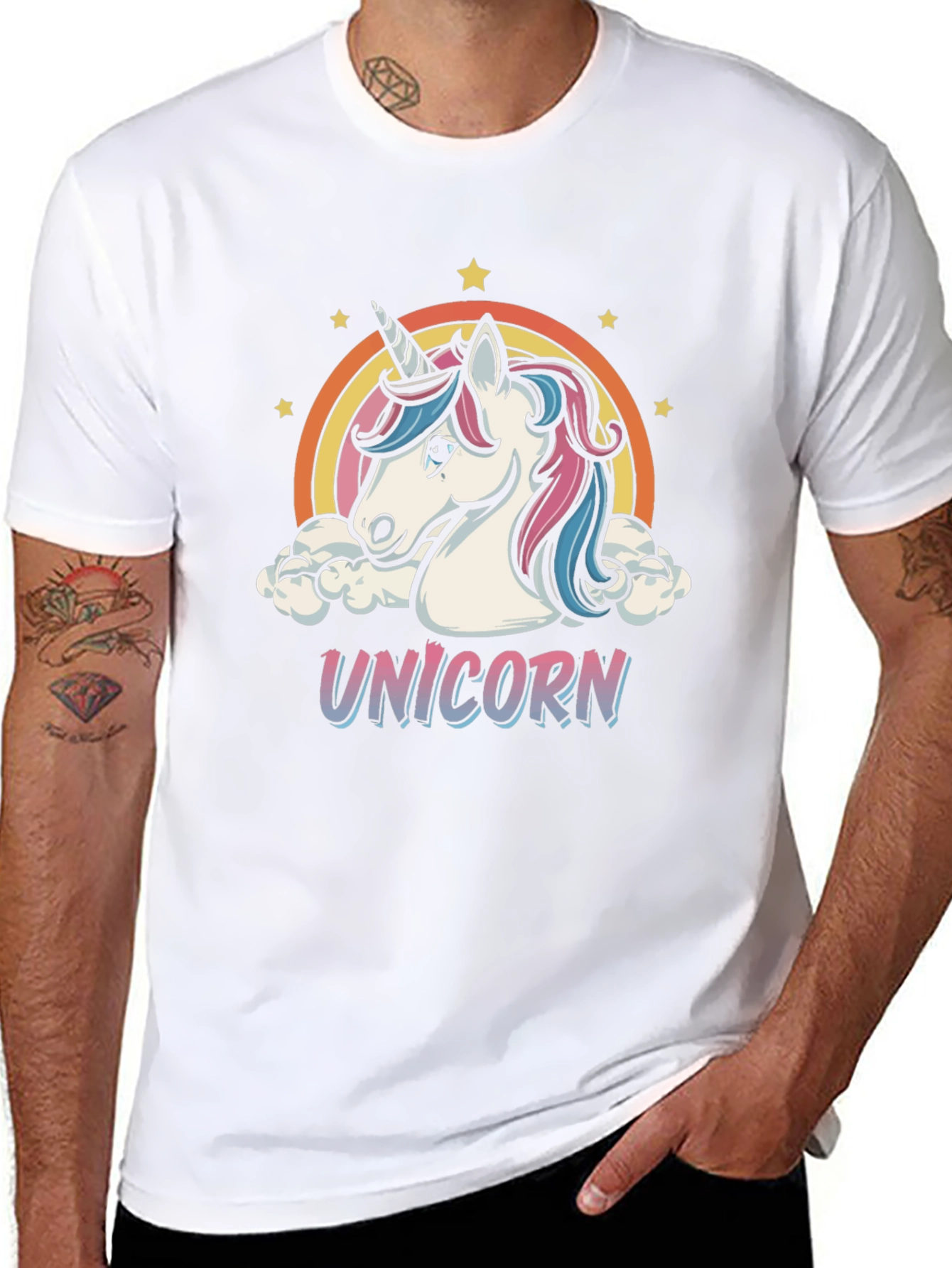 Unicorn Graphic T-Shirt - Rainbow Design