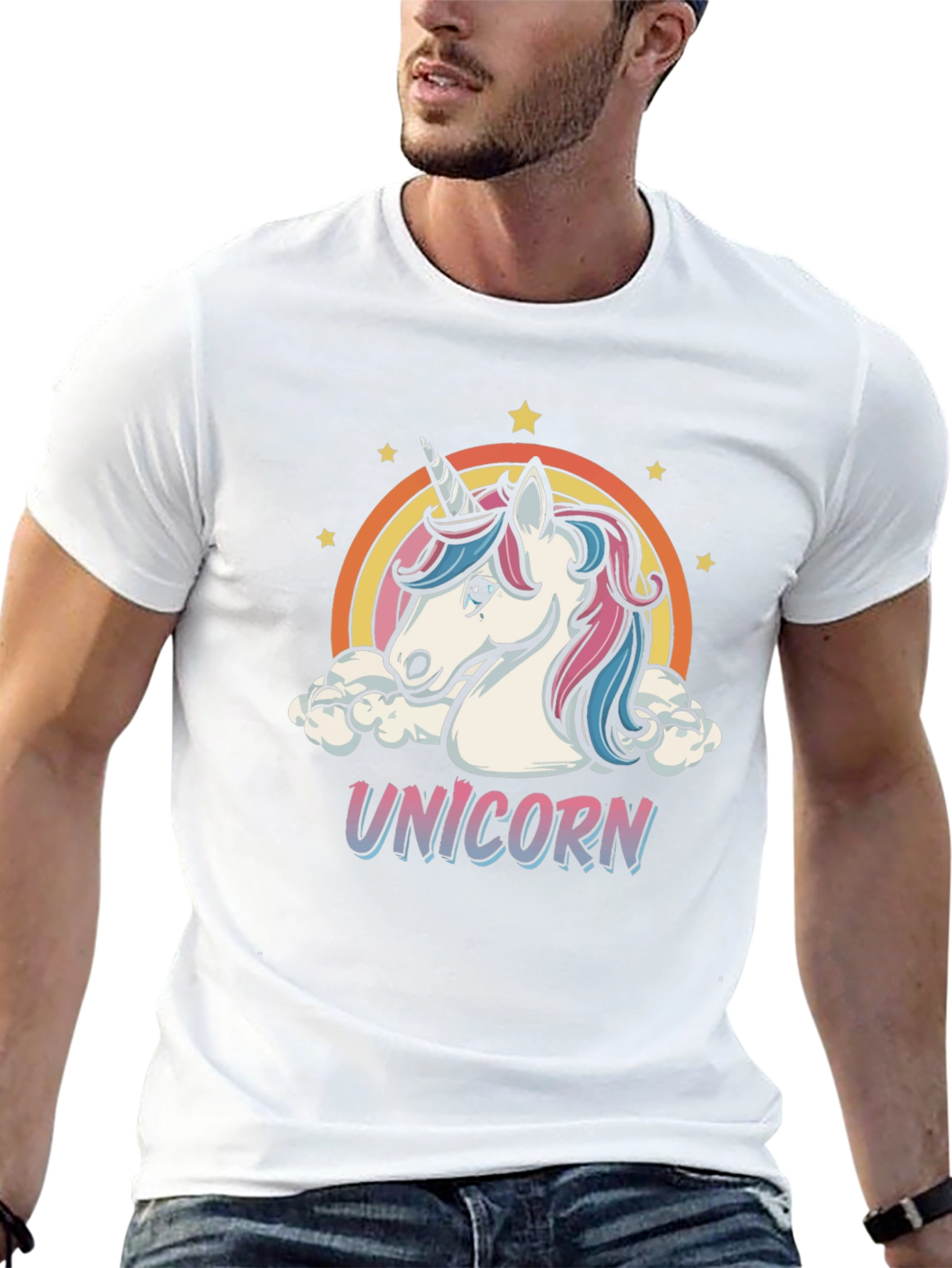 Unicorn Graphic T-Shirt - Rainbow Design