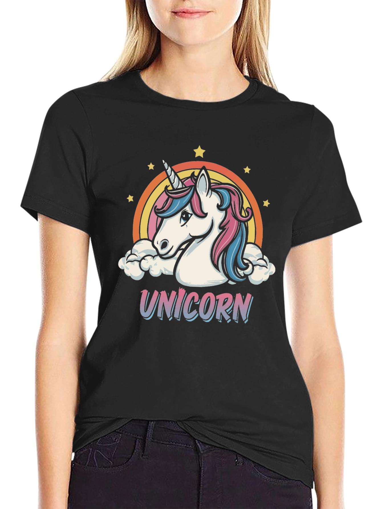 Unicorn Graphic T-Shirt - Rainbow Design