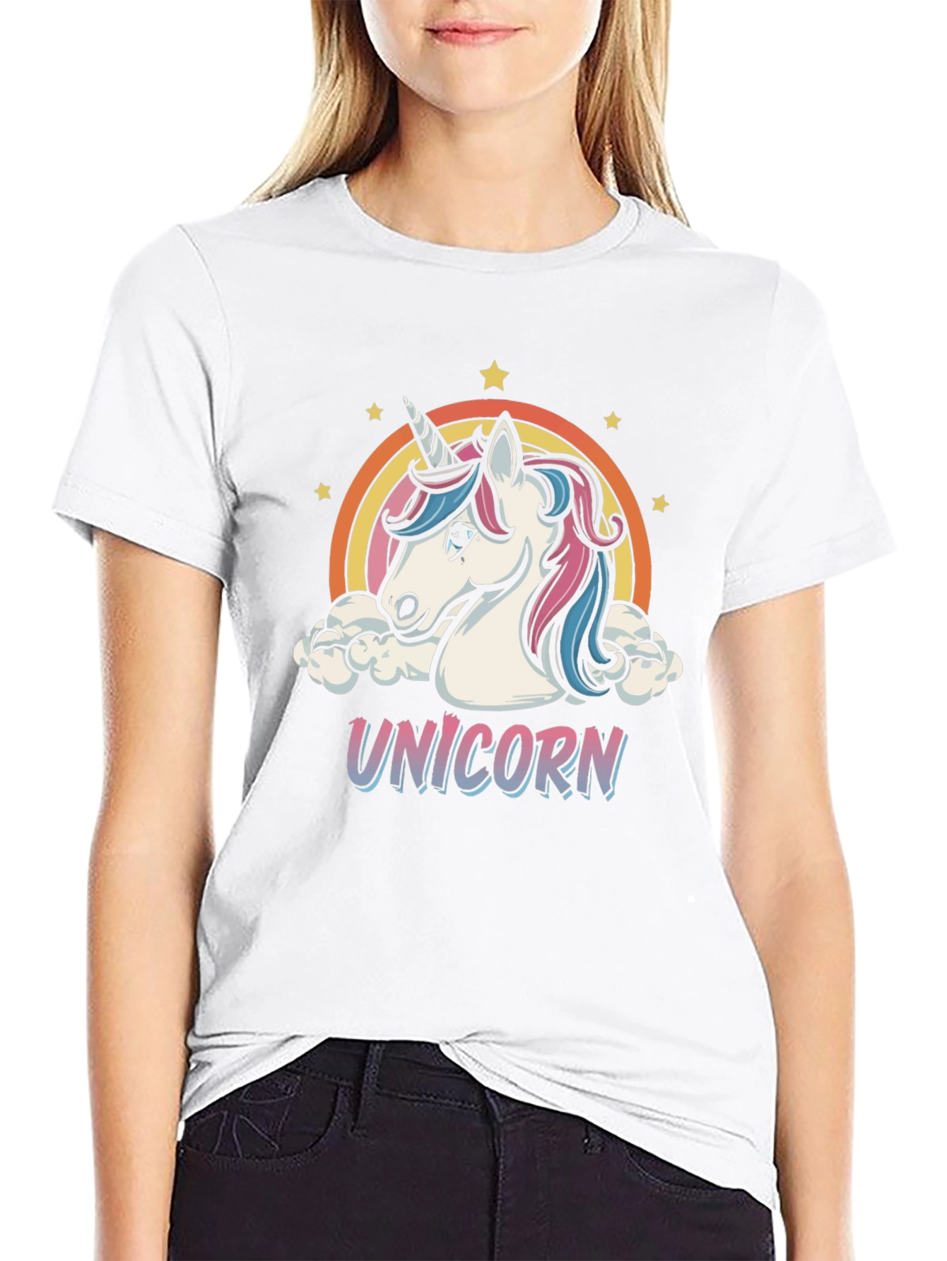 Unicorn Graphic T-Shirt - Rainbow Design