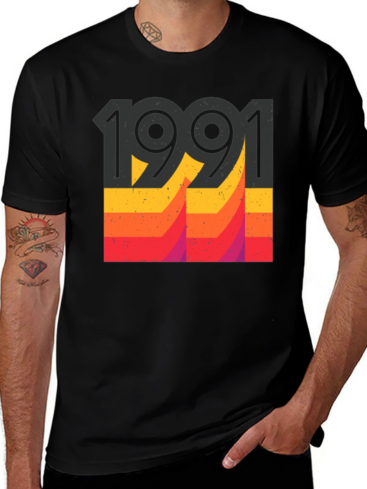 Retro 1991 Graphic Tee - Vintage Style Birthday Shirt