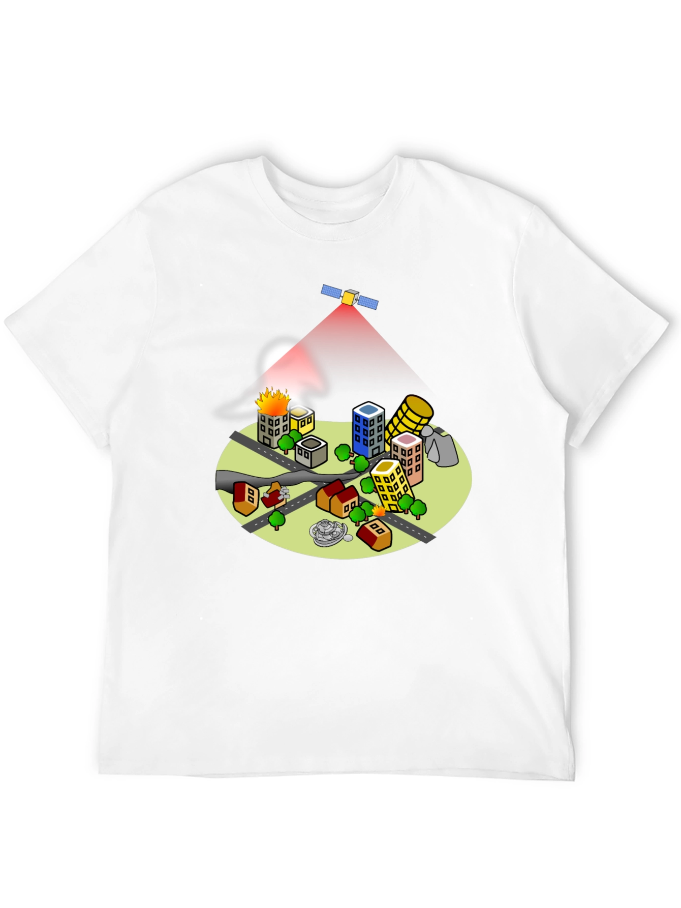 Satellite City T-Shirt - Unique Graphic Tee