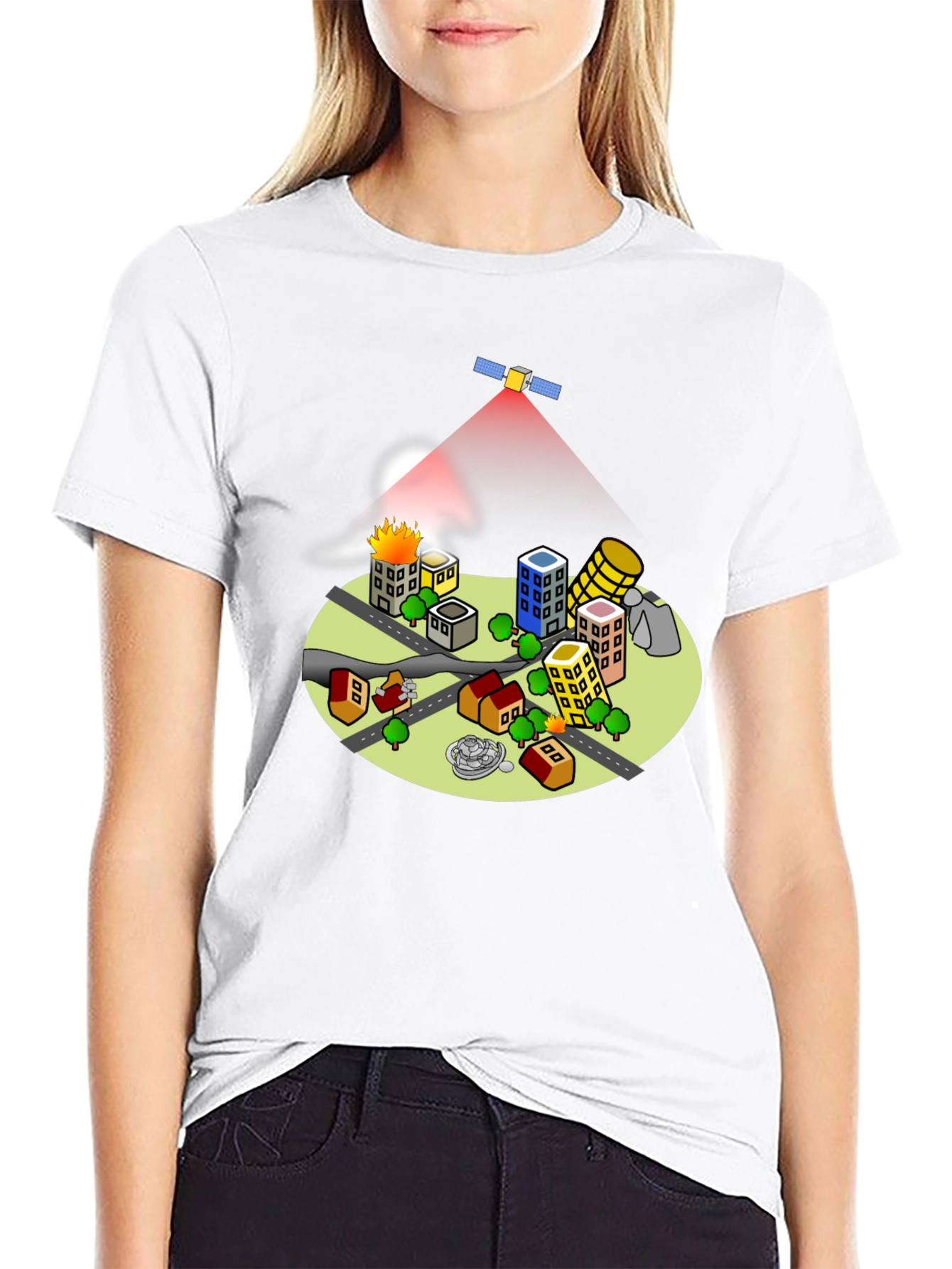 Satellite City T-Shirt - Unique Graphic Tee