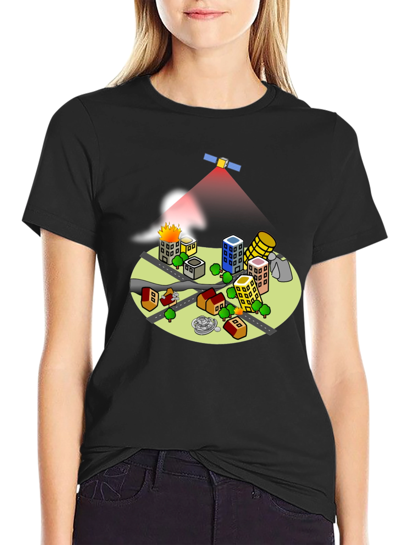 Satellite City T-Shirt - Unique Graphic Tee
