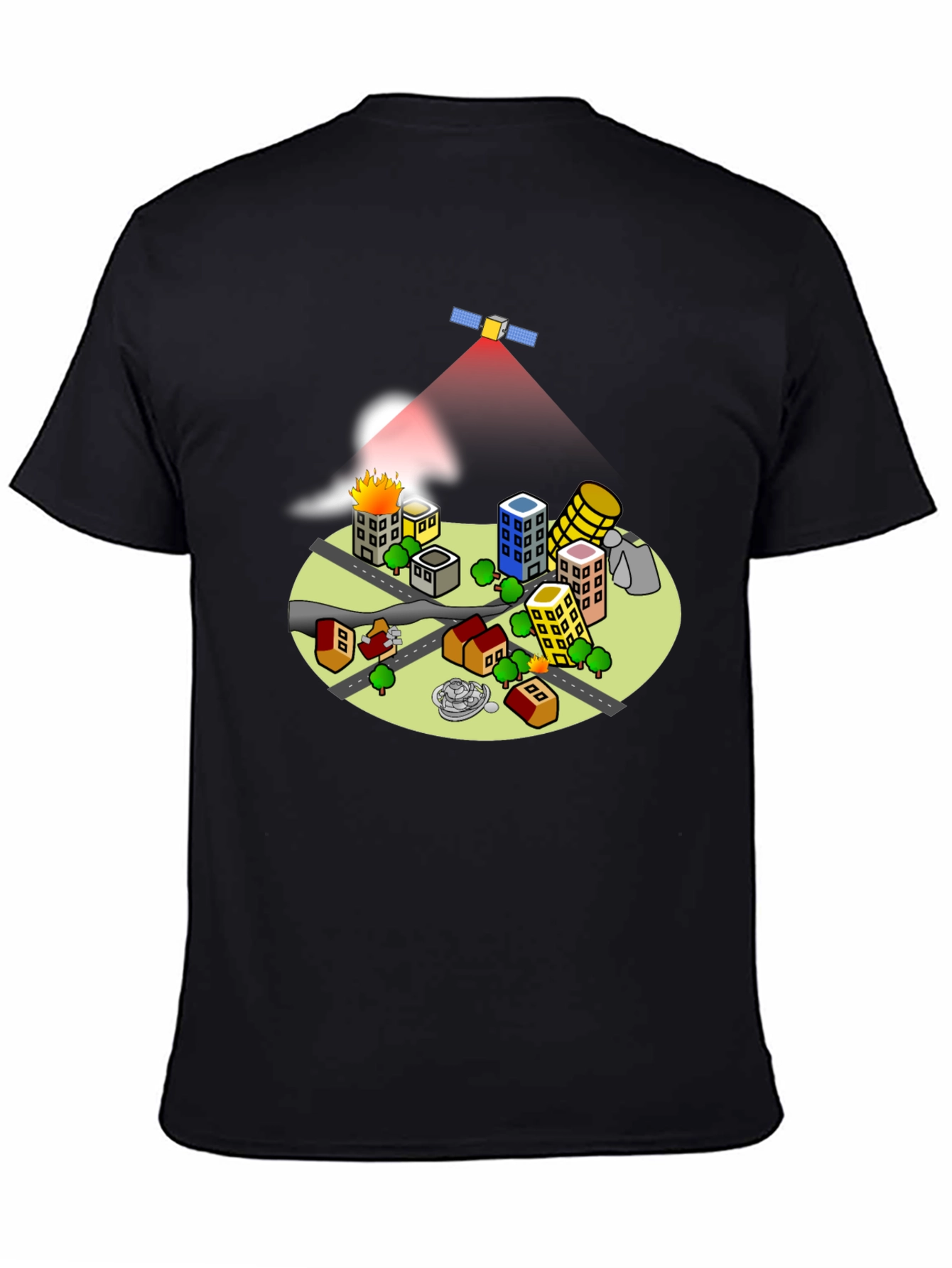 Satellite City T-Shirt - Unique Graphic Tee