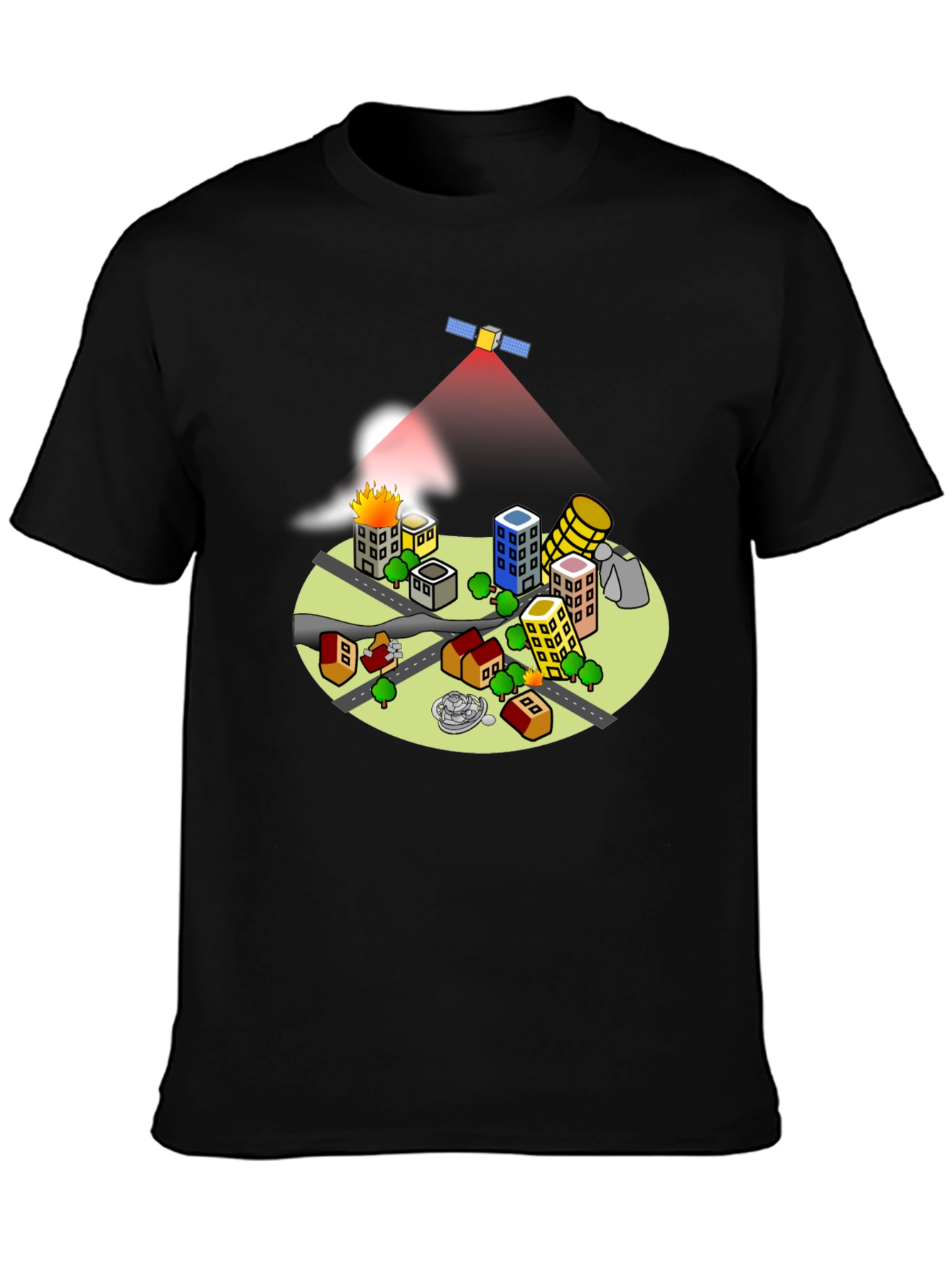 Satellite City T-Shirt - Unique Graphic Tee