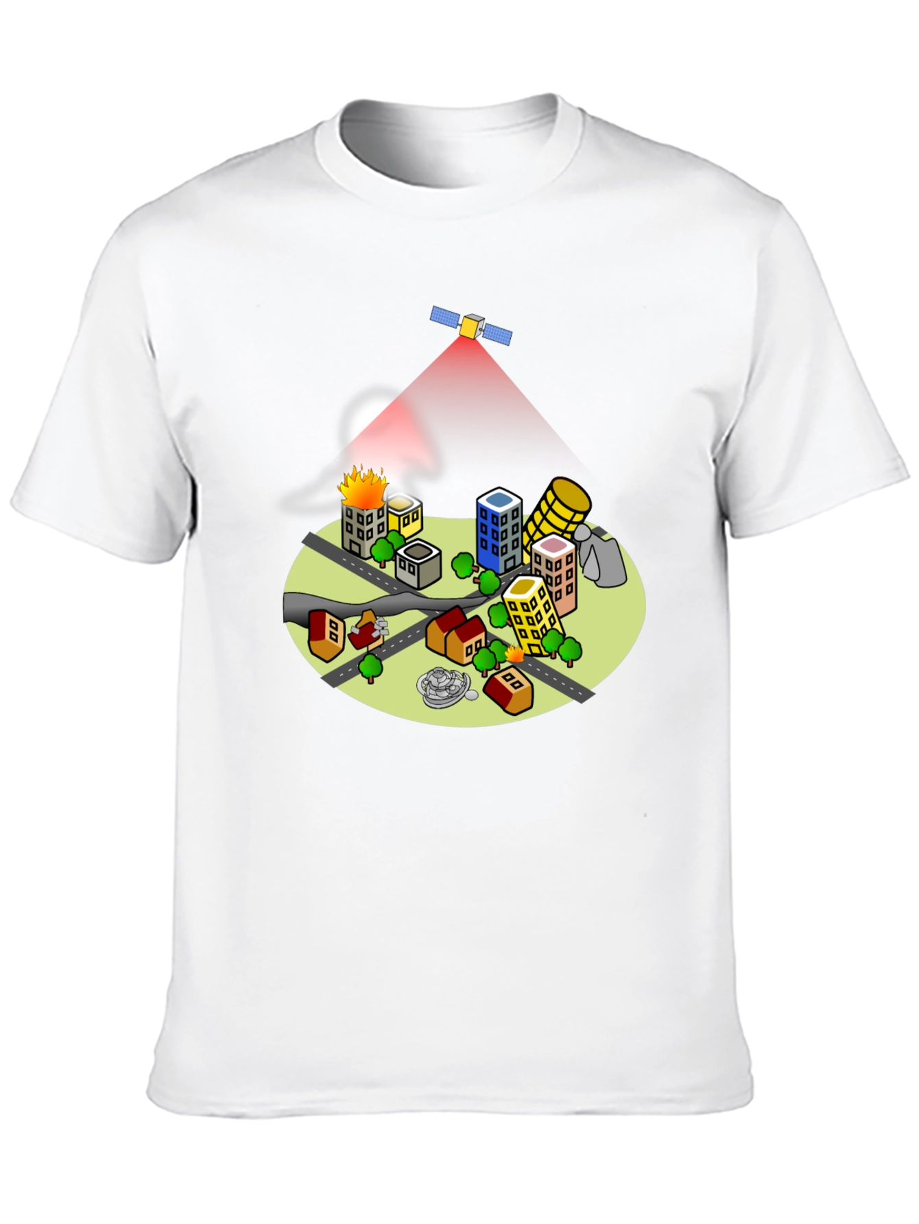 Satellite City T-Shirt - Unique Graphic Tee