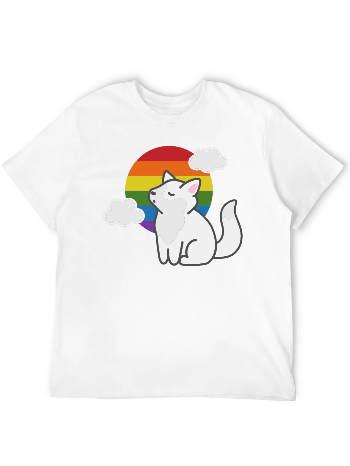 Rainbow Pride Fox Black T-Shirt