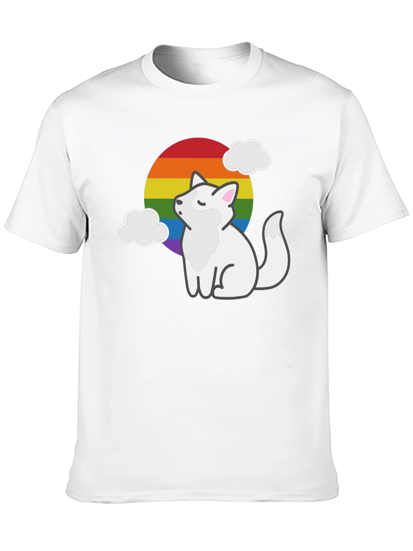 Rainbow Pride Fox Black T-Shirt
