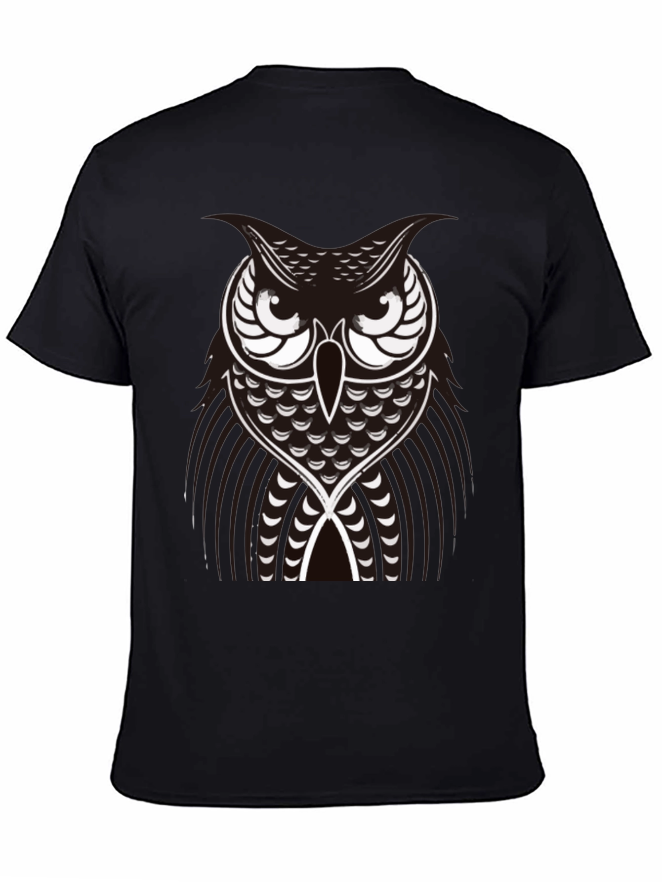Owl Graphic Black T-Shirt - Unique Design