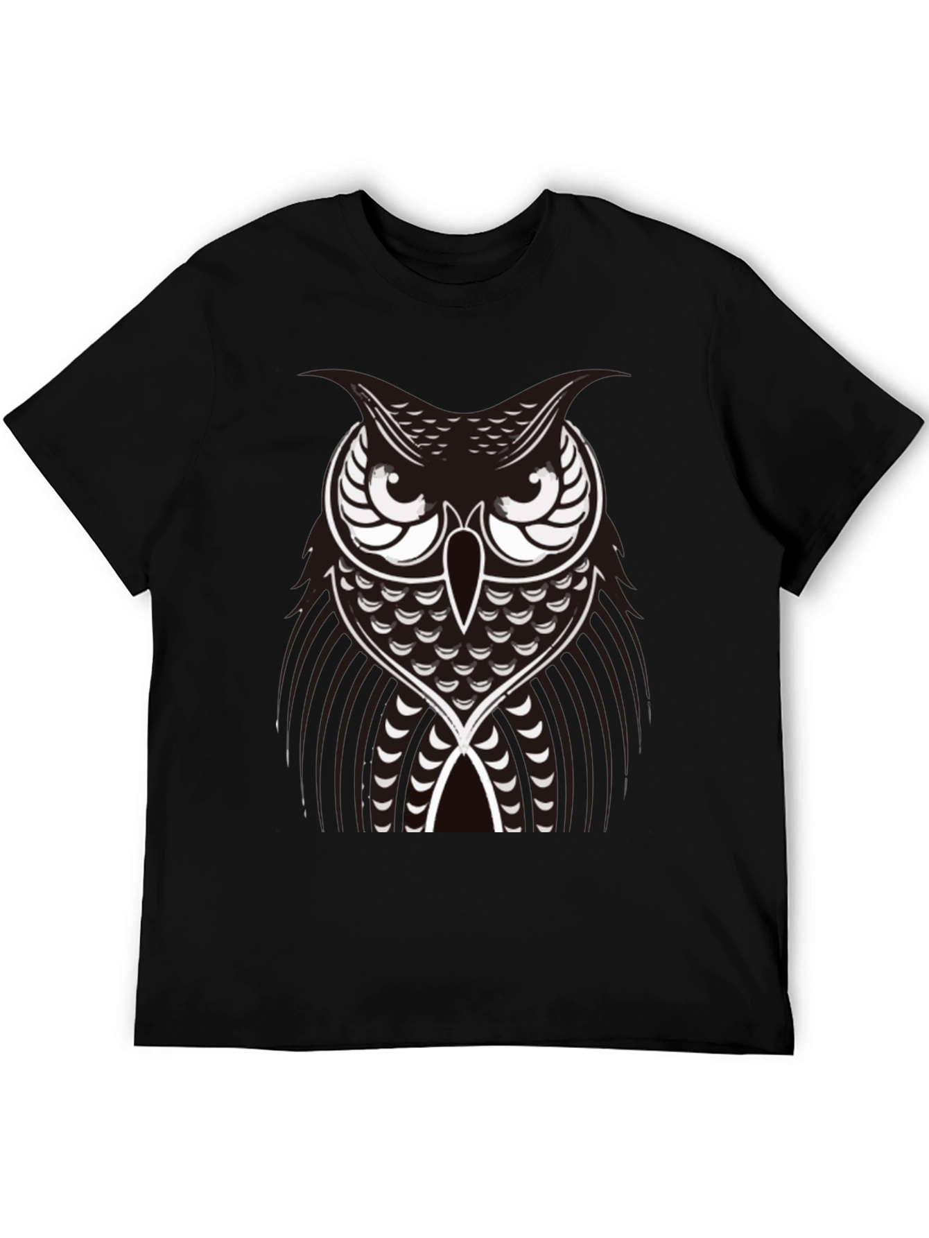 Owl Graphic Black T-Shirt - Unique Design