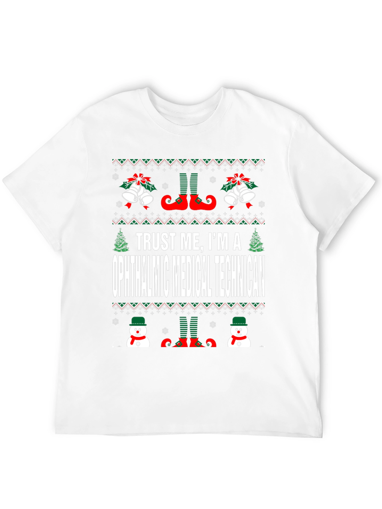 Ophthalmic Medical Technician Ugly Christmas T-Shirt