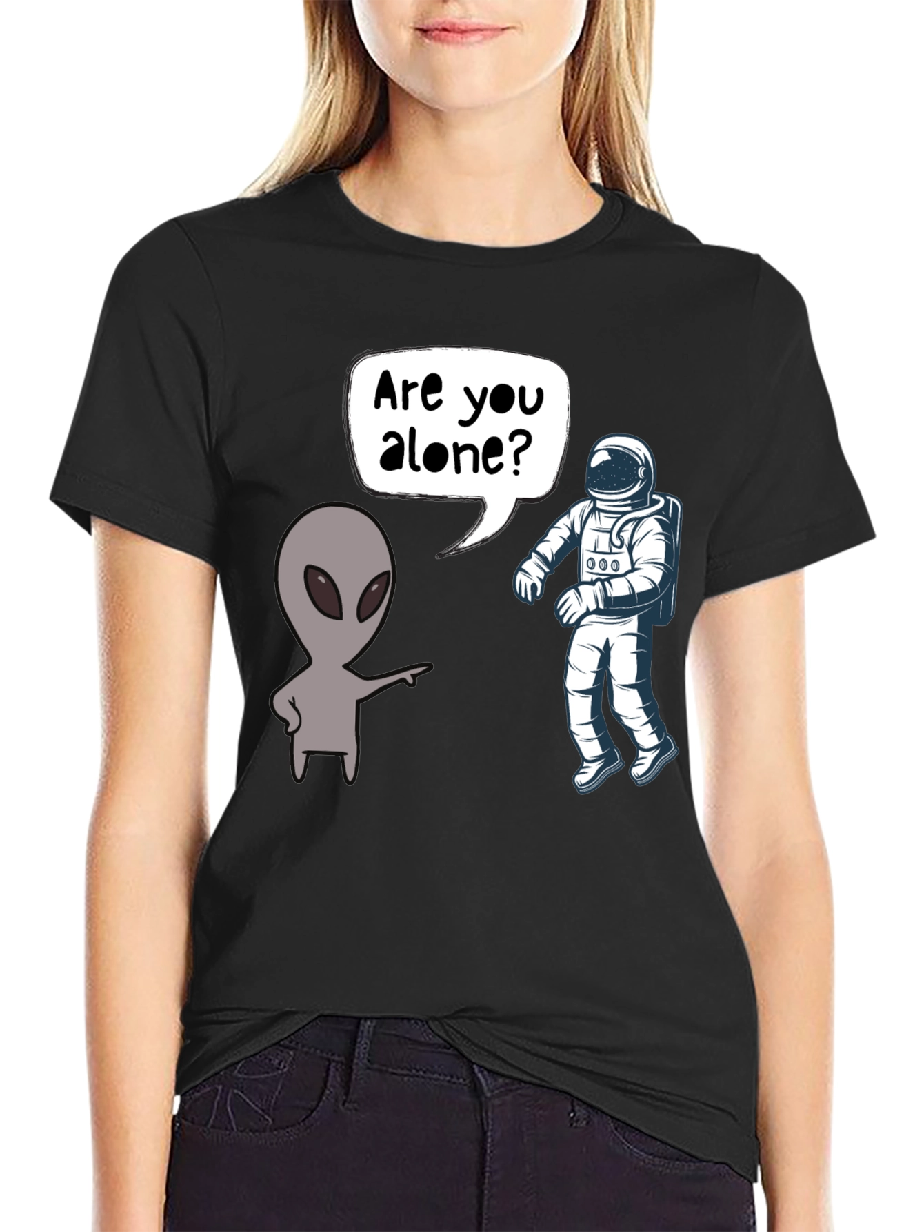 Alien & Astronaut T-Shirt - Are You Alone?