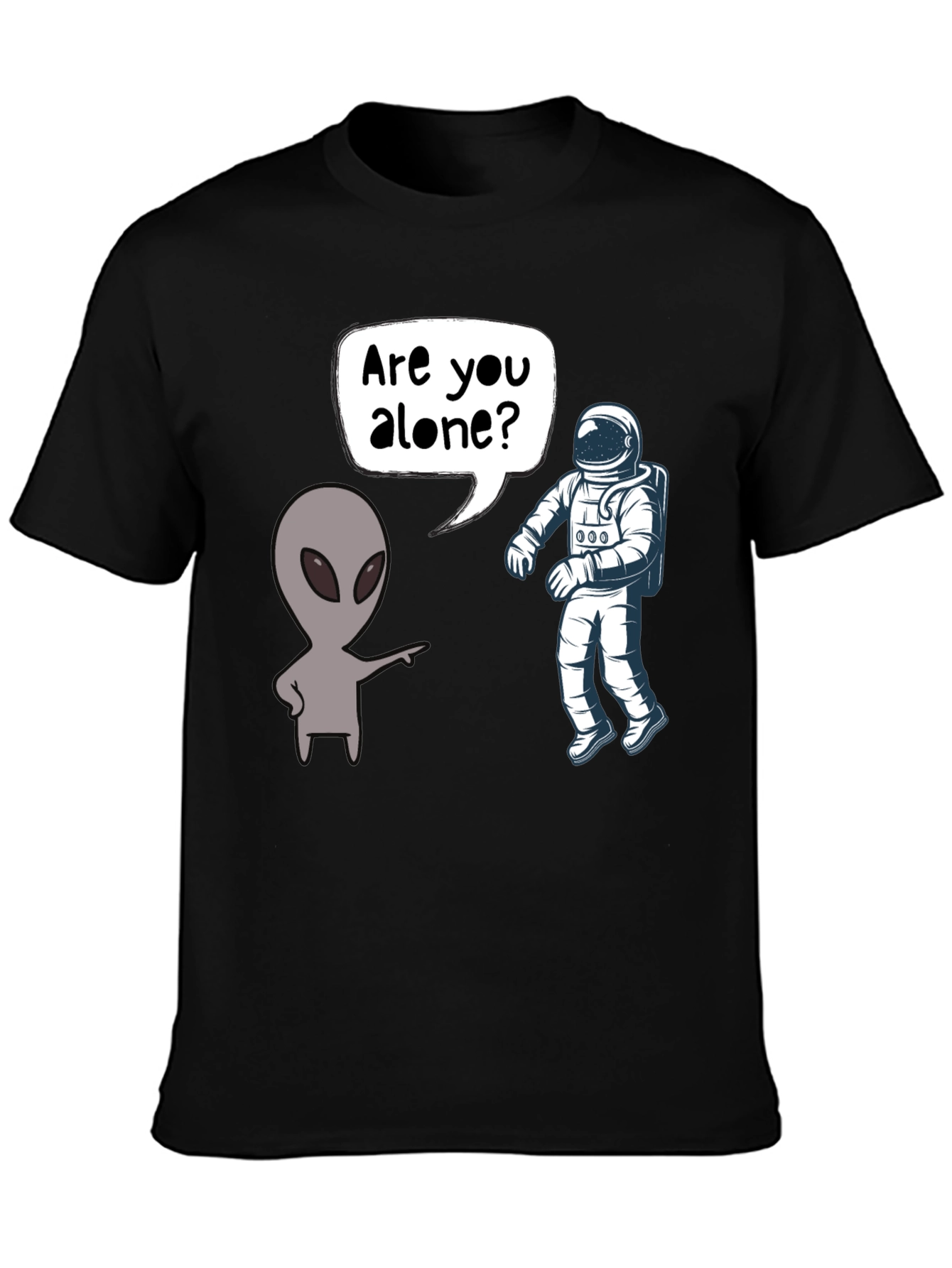 Alien & Astronaut T-Shirt - Are You Alone?