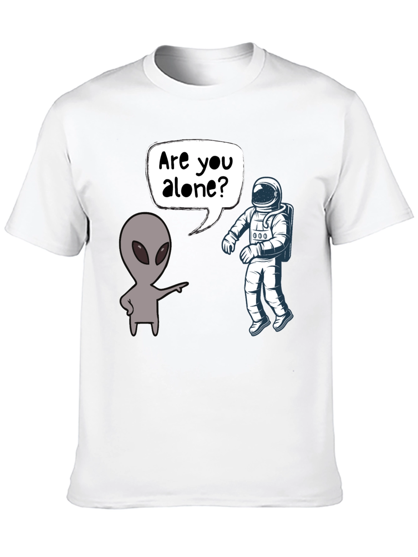 Alien & Astronaut T-Shirt - Are You Alone?