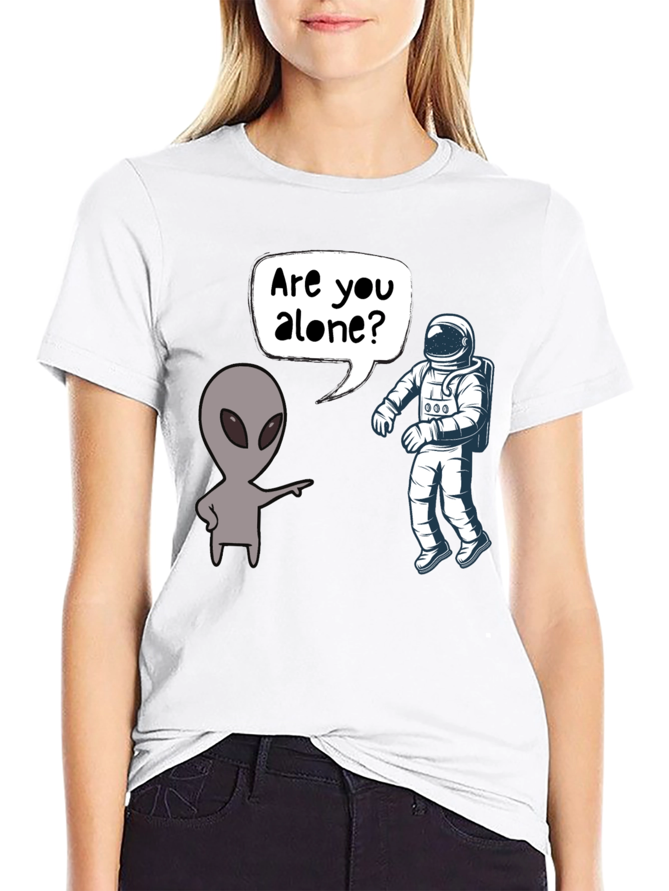 Alien & Astronaut T-Shirt - Are You Alone?