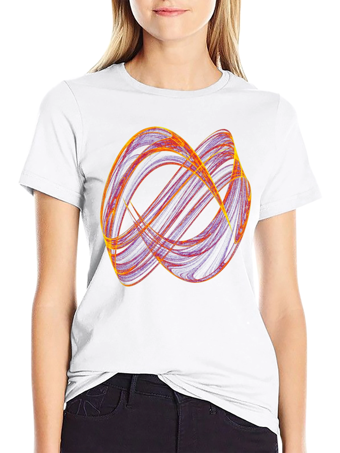 Abstract Graphic Print Black Casual T-Shirt