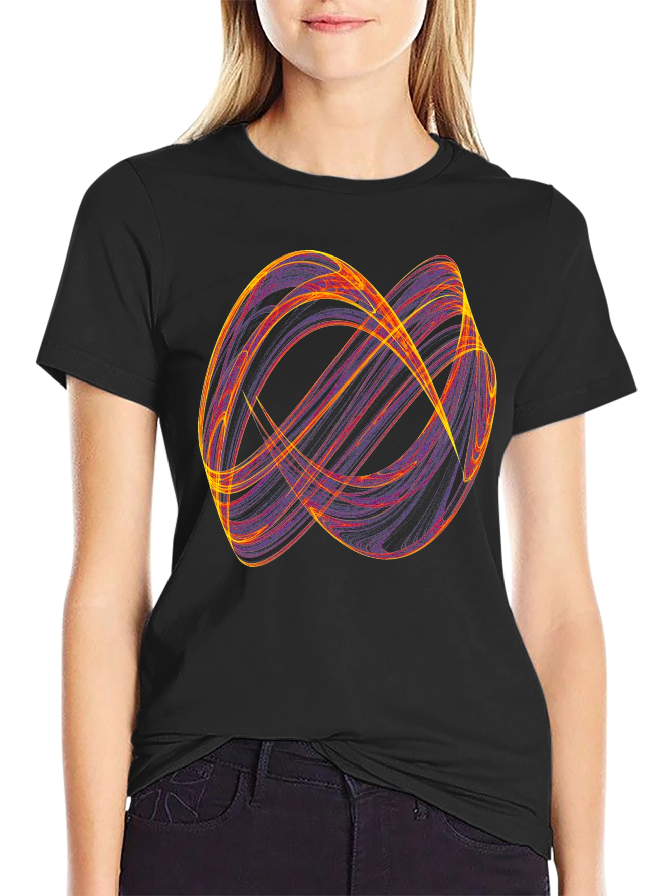 Abstract Graphic Print Black Casual T-Shirt