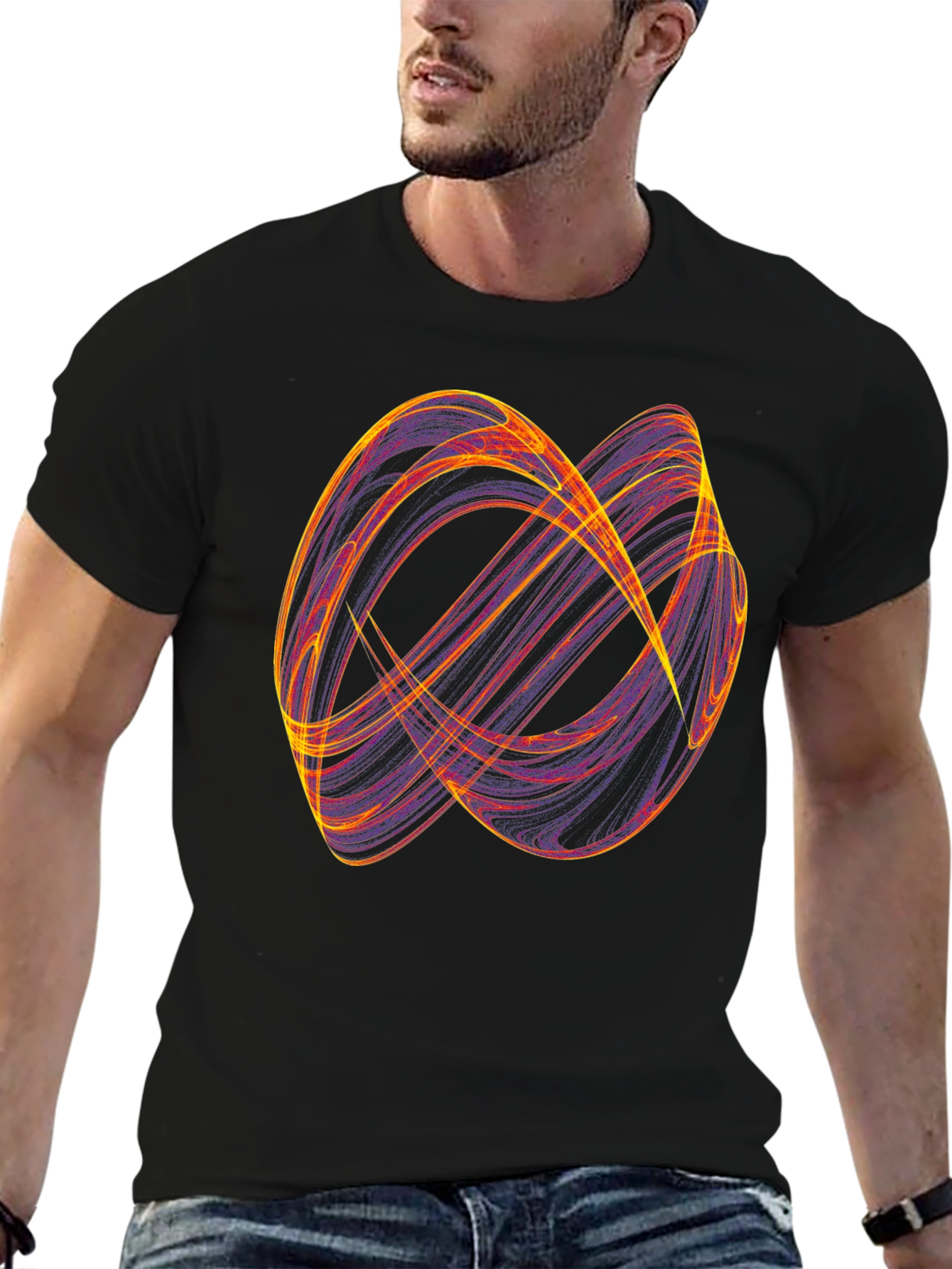 Abstract Graphic Print Black Casual T-Shirt