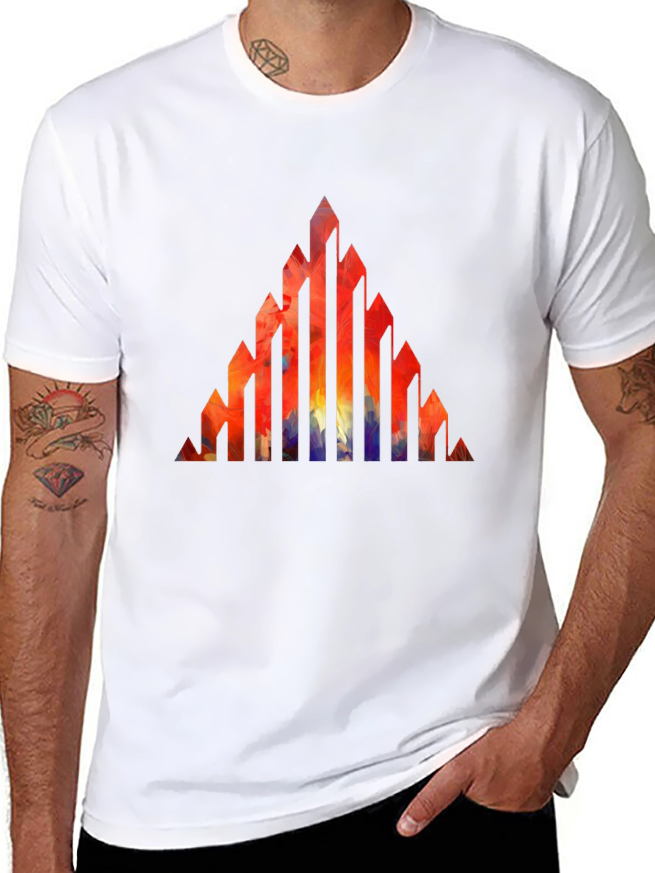 Abstract Geometric Peak T-Shirt