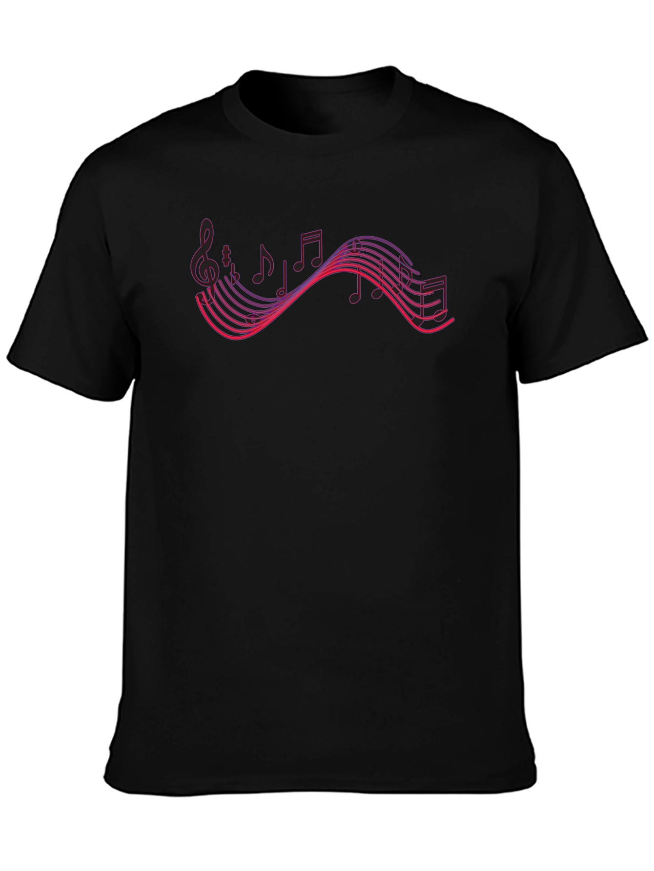 Music Notes Graphic Tee - Black
