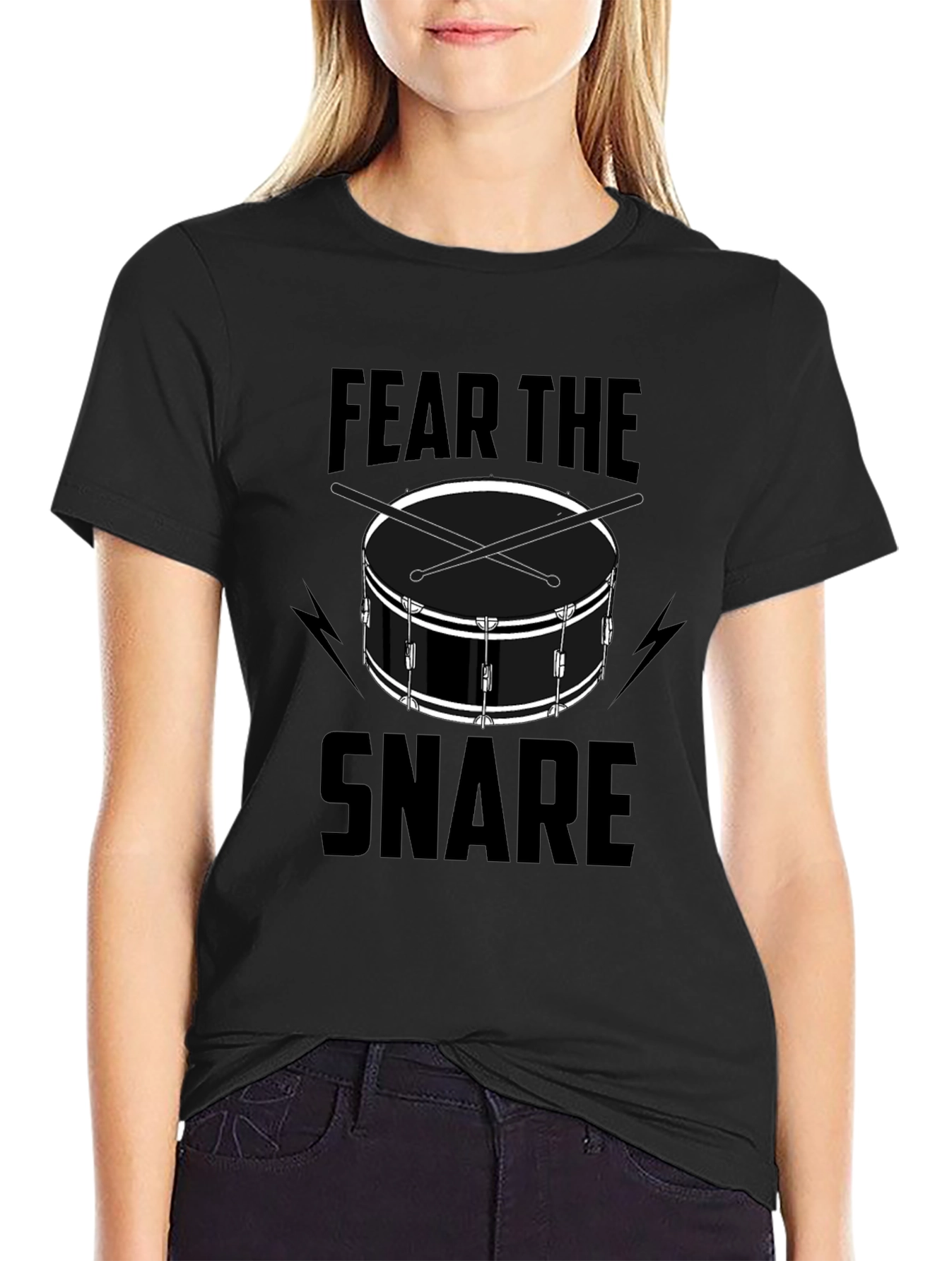 Fear The Snare Black Graphic T-Shirt