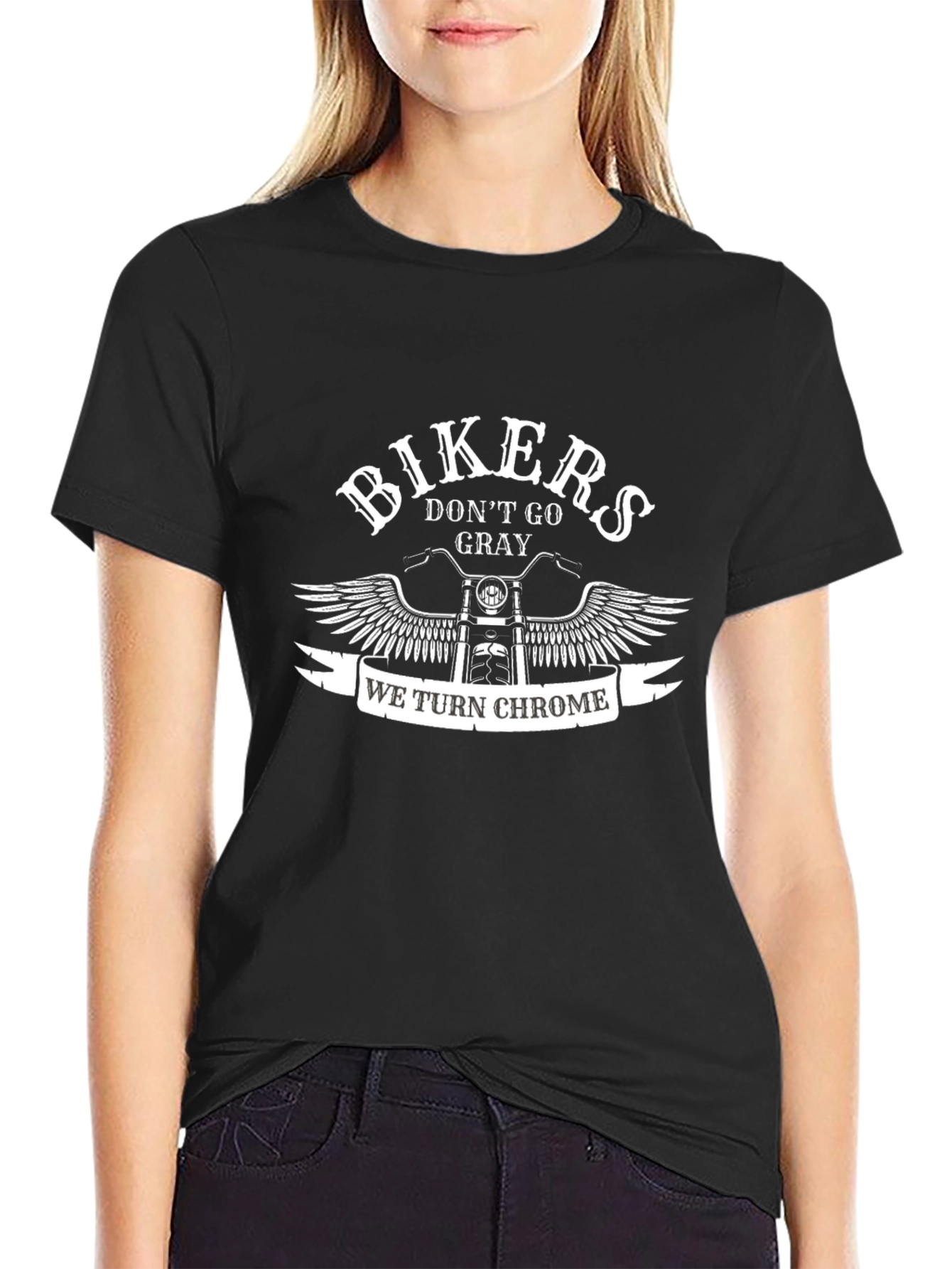 Bikers We Turn Chrome Black T-Shirt