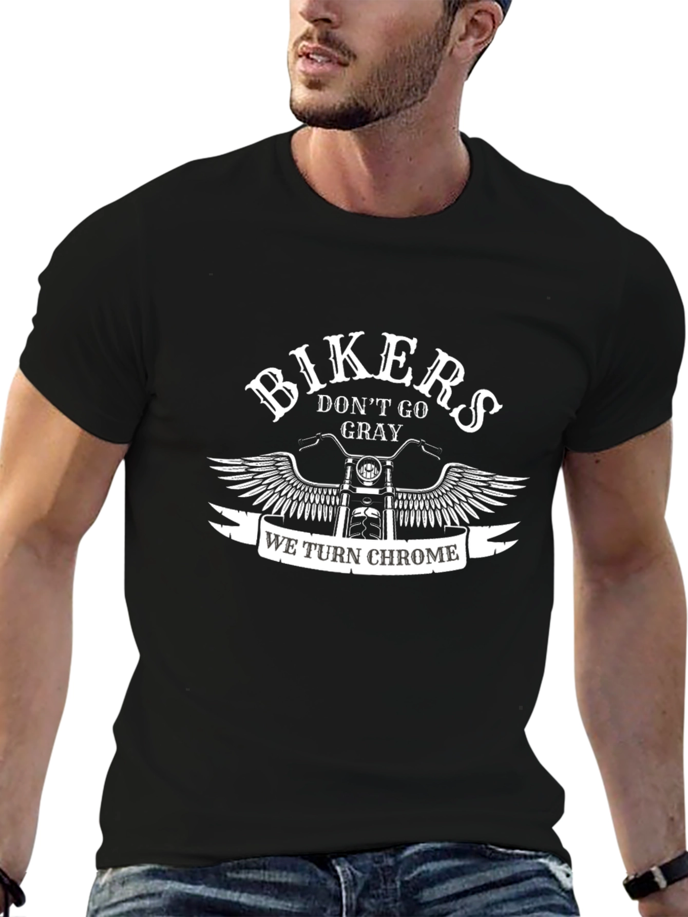 Bikers We Turn Chrome Black T-Shirt