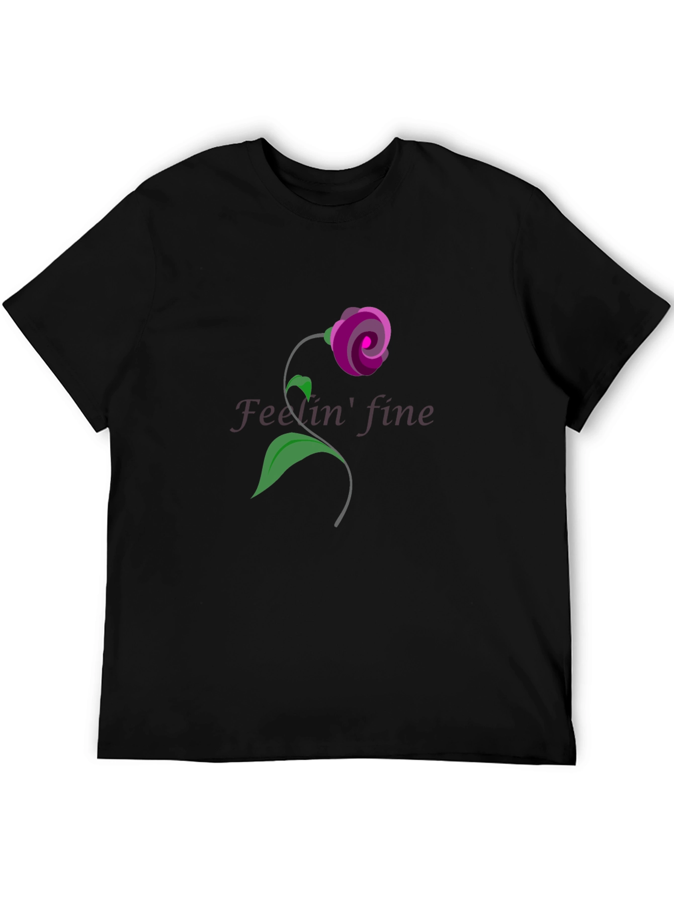 Floral Fine Art T-Shirt - Black