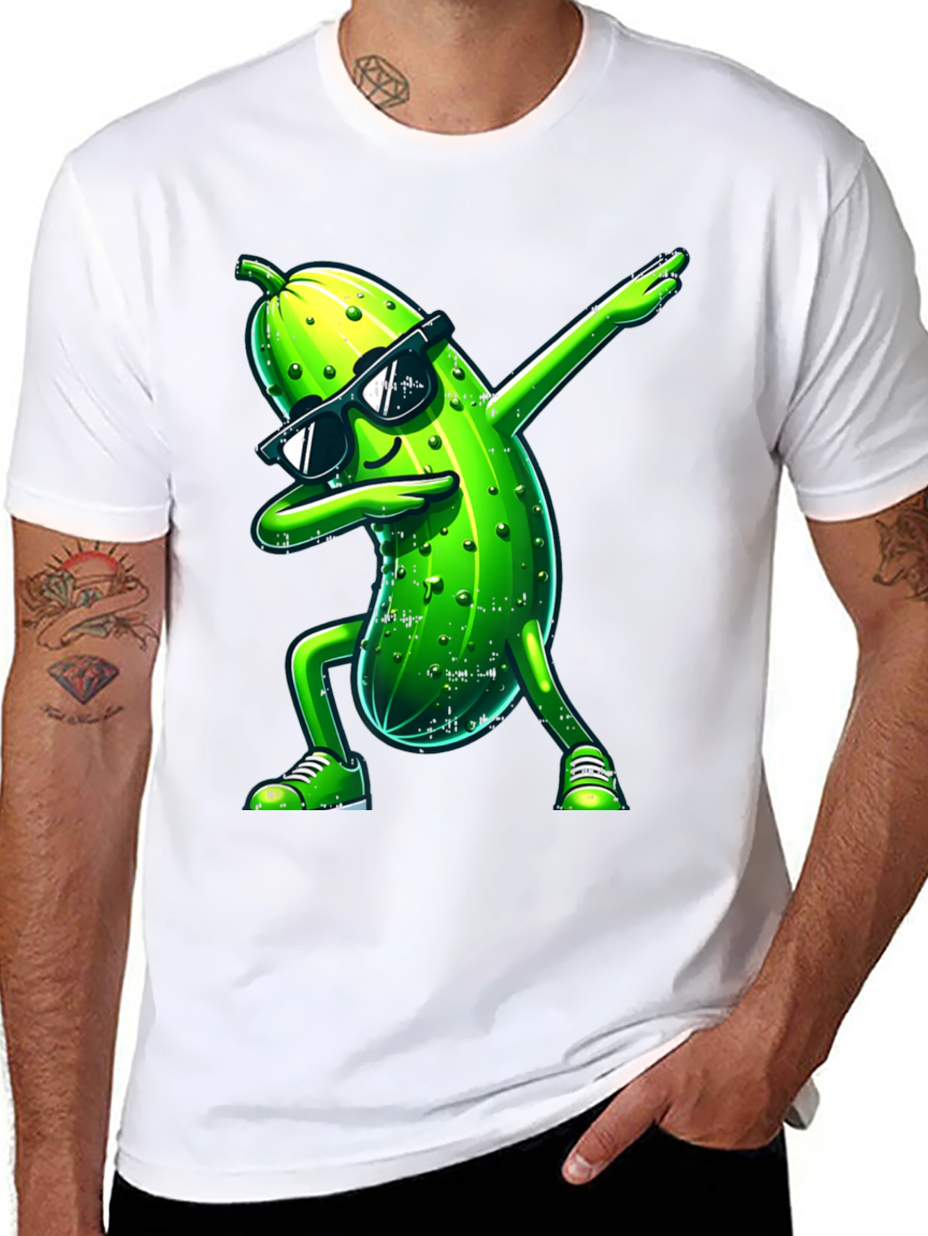 Dabbing Pickle Graphic Tee - Cool & Funny