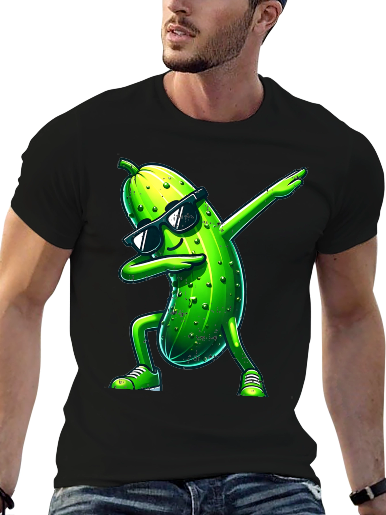 Dabbing Pickle Graphic Tee - Cool & Funny