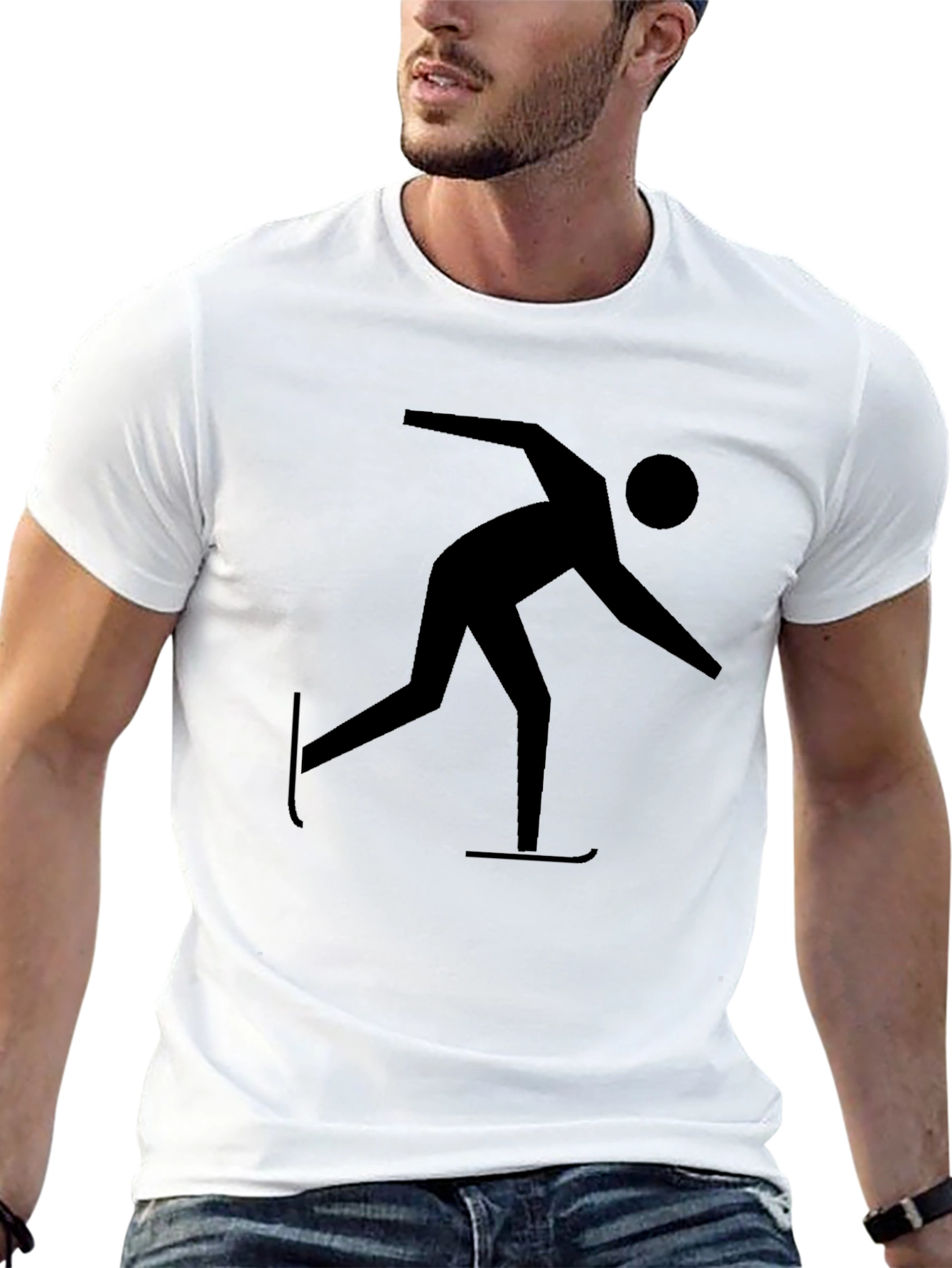 Speed Skating Graphic Tee - Black Cotton Blend