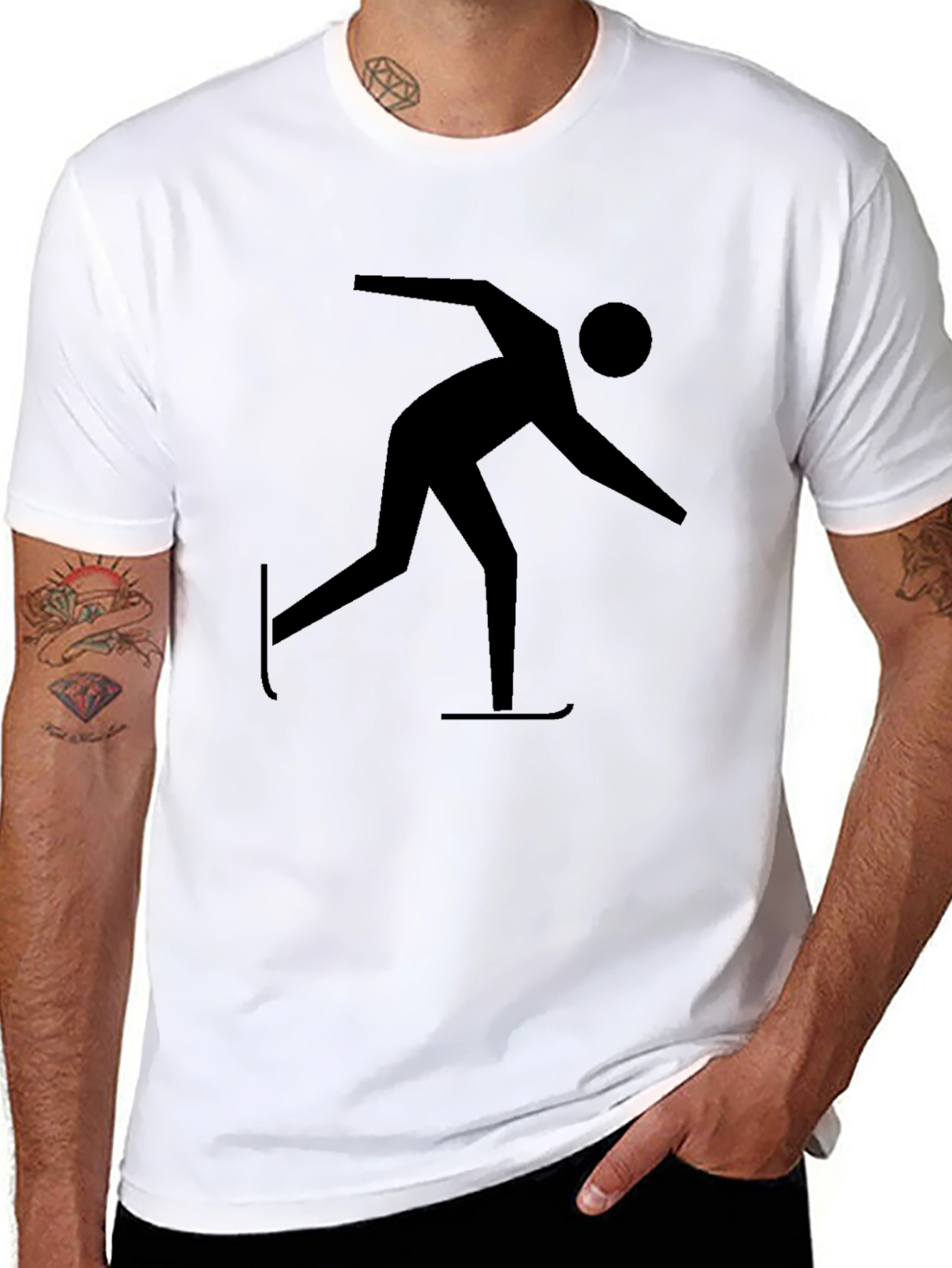 Speed Skating Graphic Tee - Black Cotton Blend