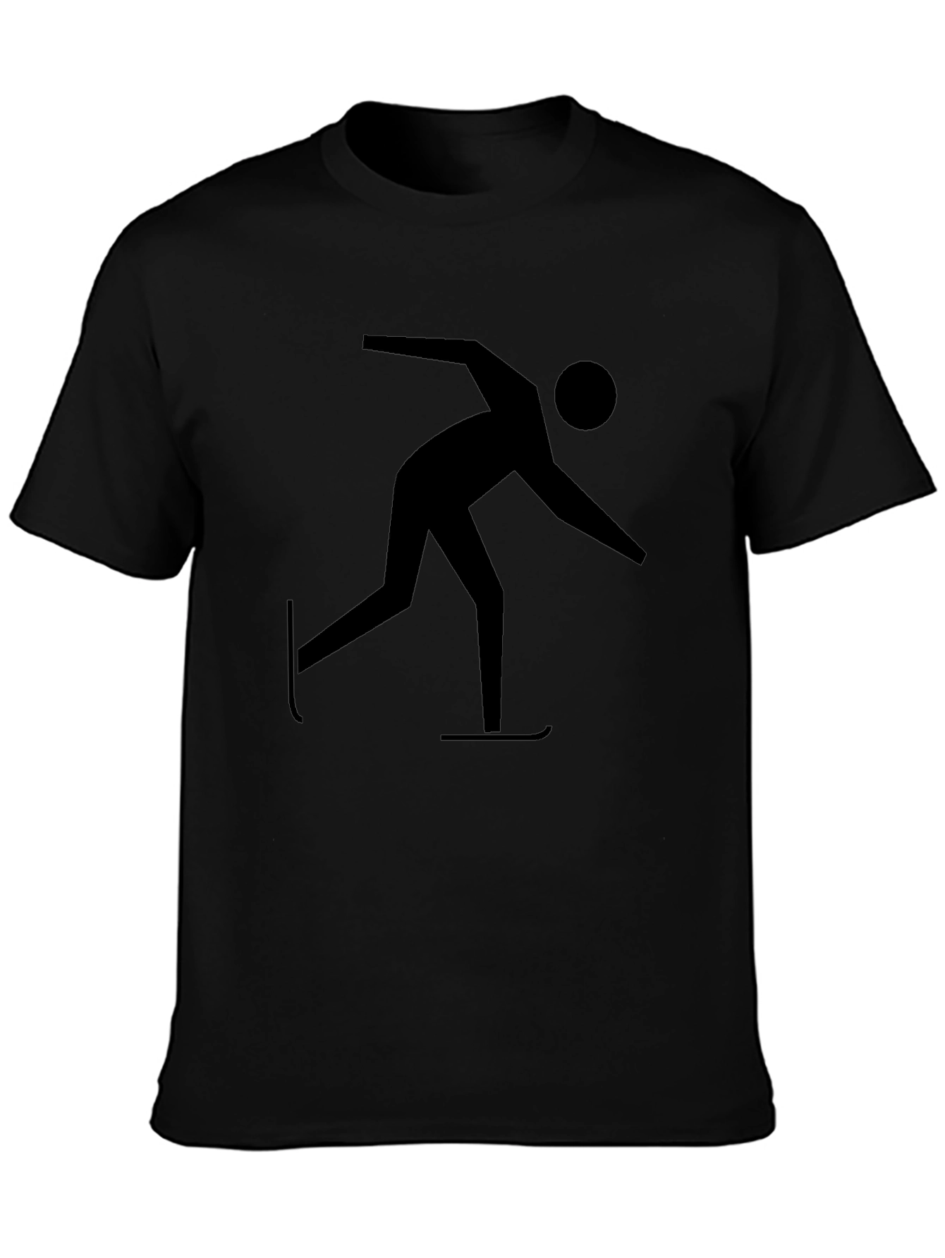 Speed Skating Graphic Tee - Black Cotton Blend