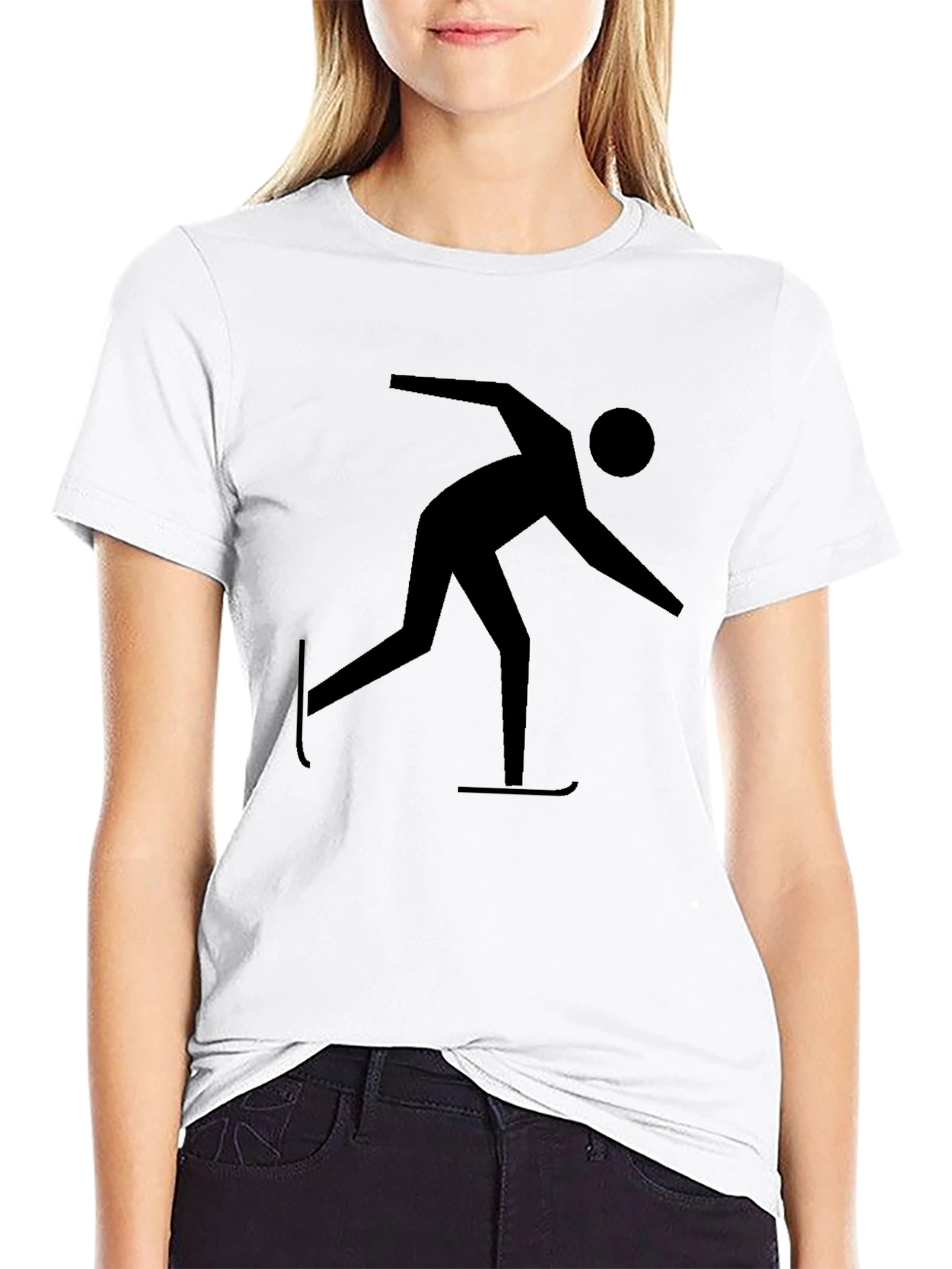 Speed Skating Graphic Tee - Black Cotton Blend
