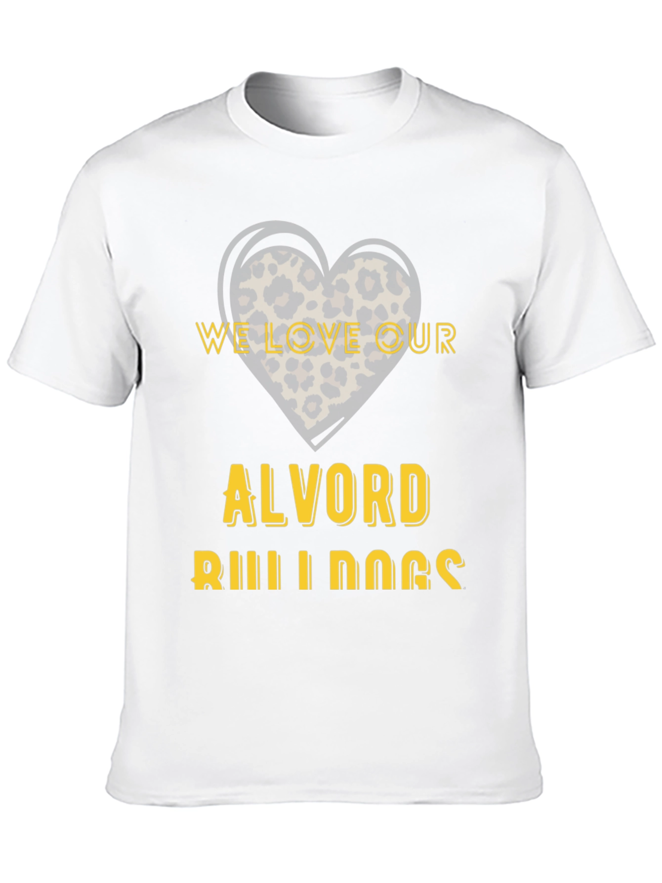 Alvord Bulldogs Leopard Heart T-Shirt