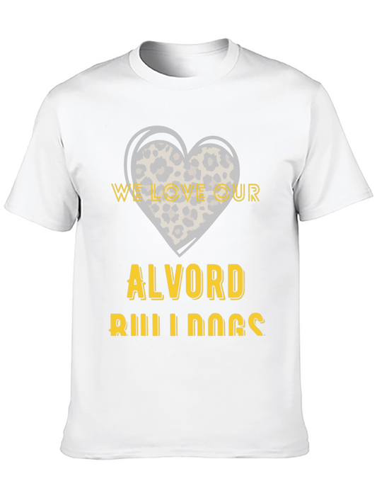Alvord Bulldogs Leopard Heart T-Shirt