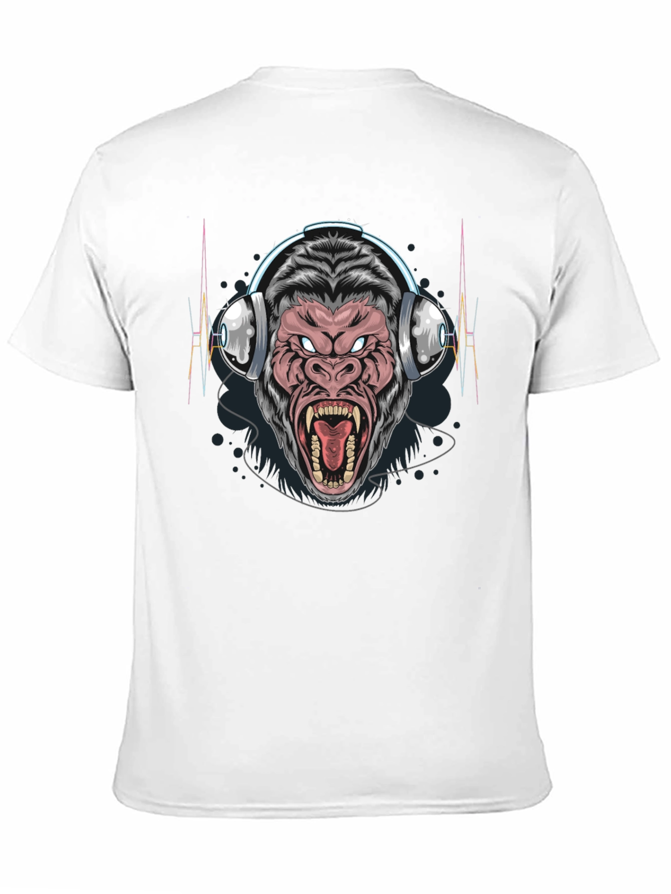 Cool Gorilla Headphone Black T-Shirt