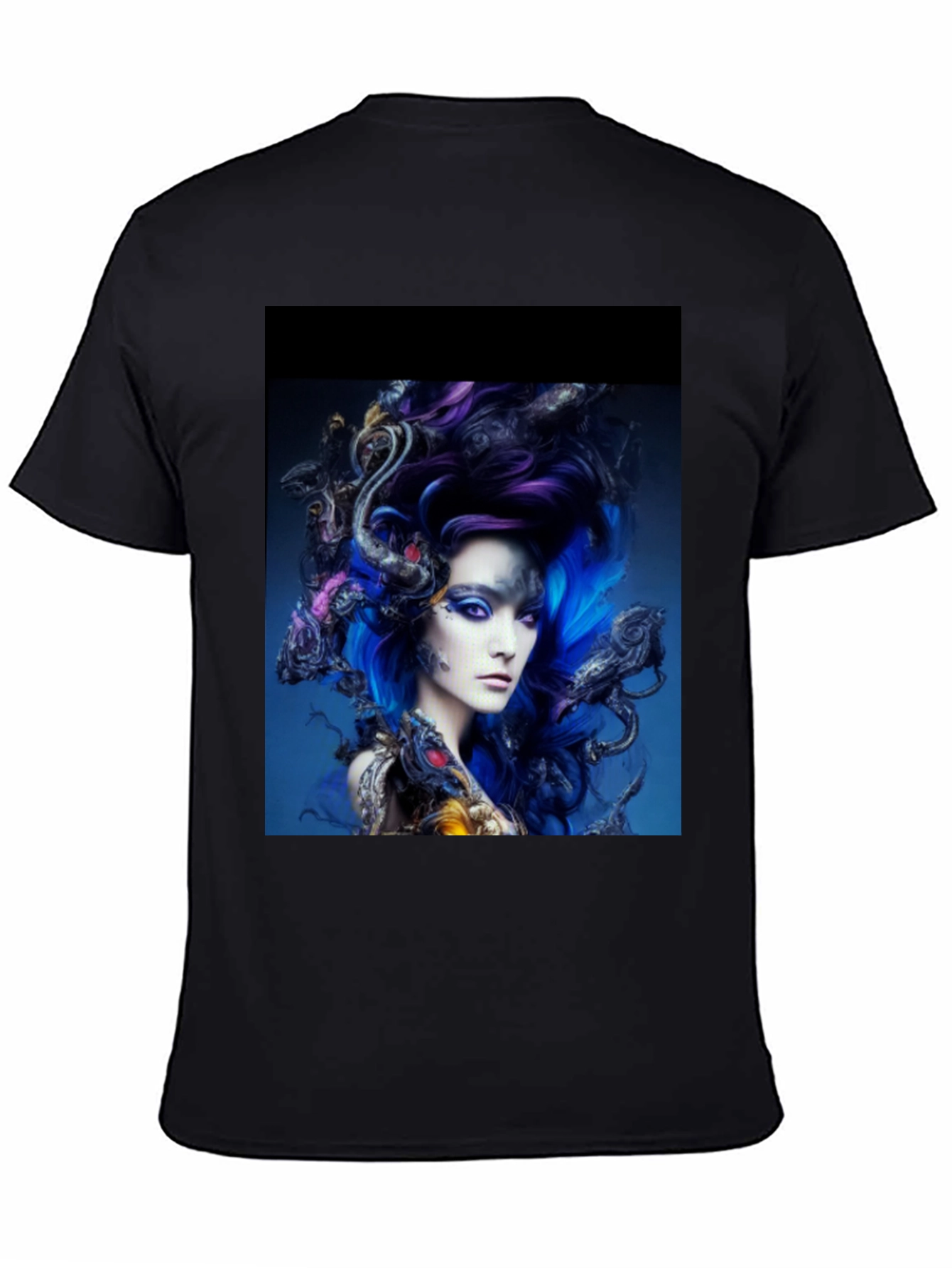 Artistic Medusa Graphic T-Shirt - Black