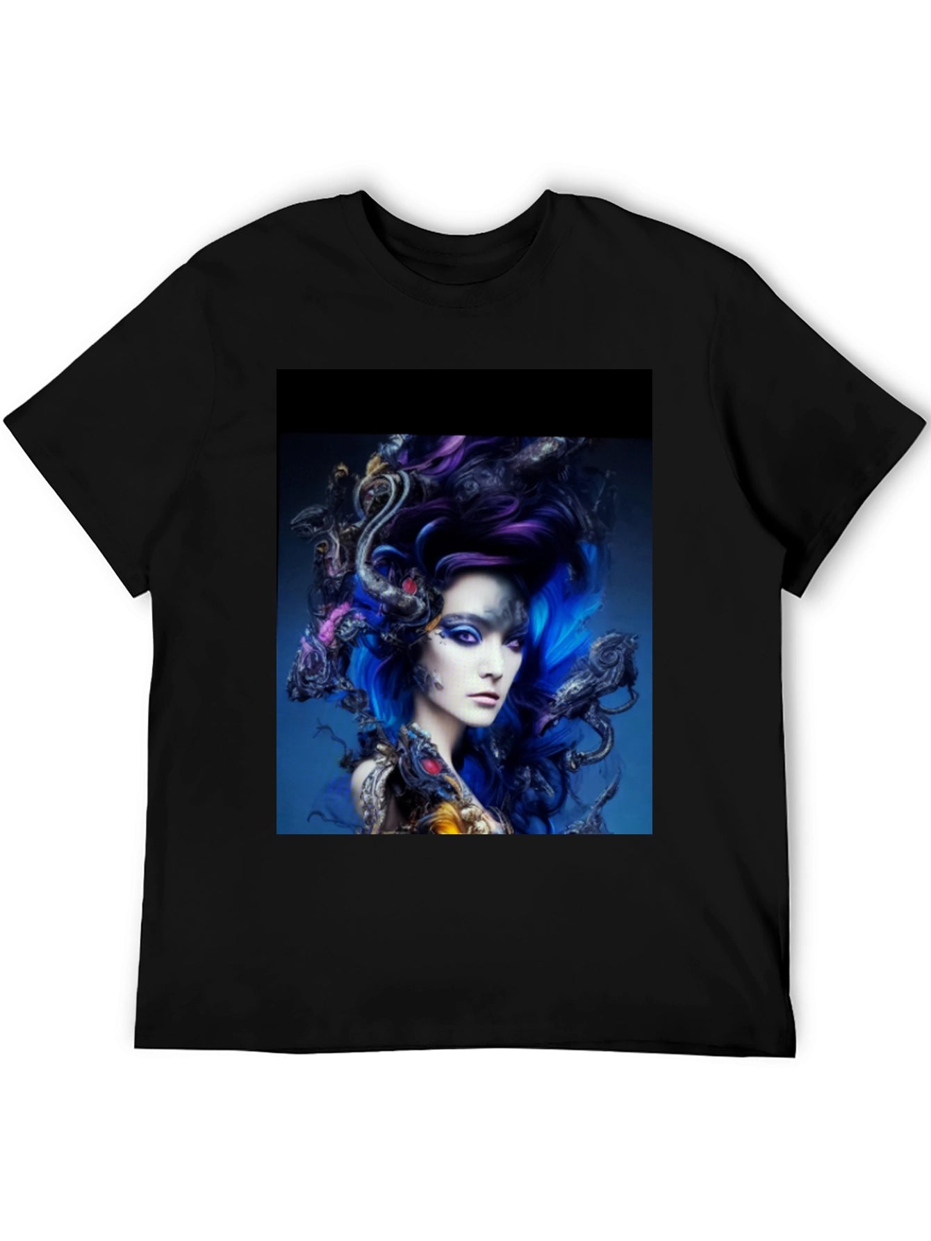 Artistic Medusa Graphic T-Shirt - Black