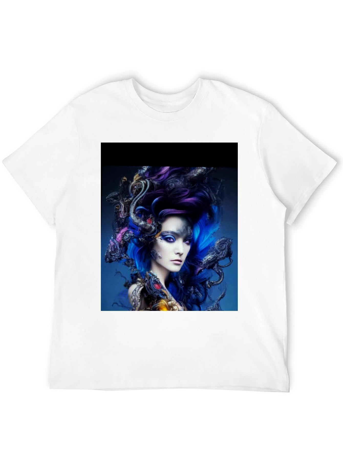 Artistic Medusa Graphic T-Shirt - Black
