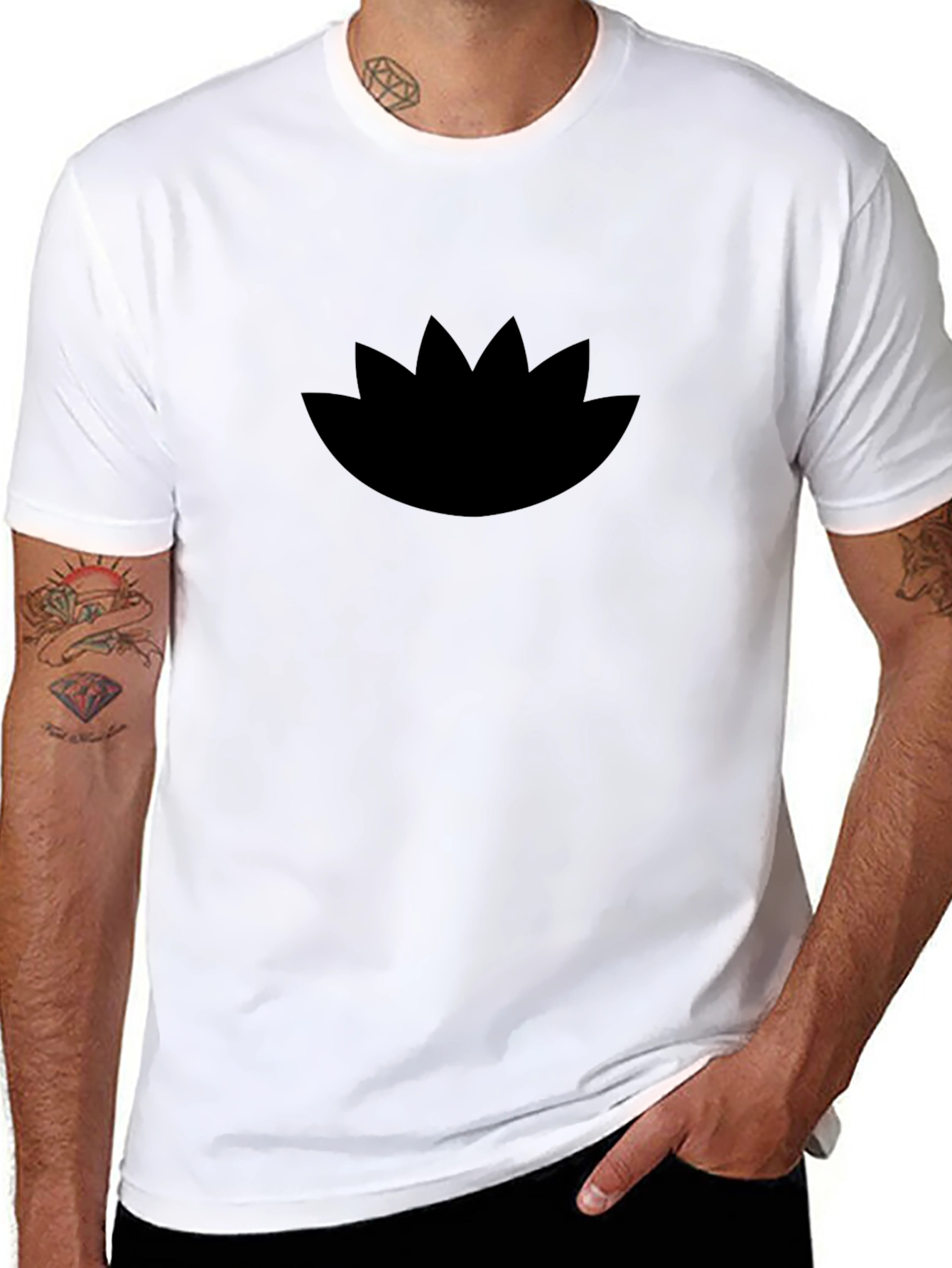 Lotus Graphic Black T-Shirt - Stylish Casual Wear