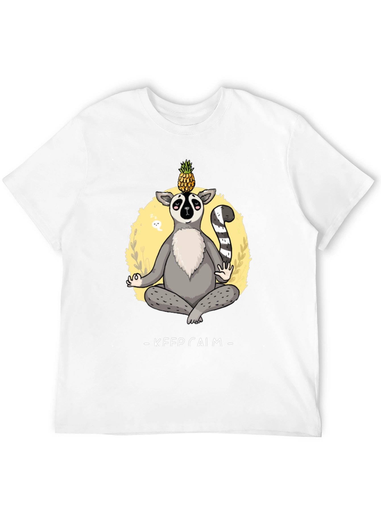 Keep Calm Lemur T-Shirt Yoga Pineapple