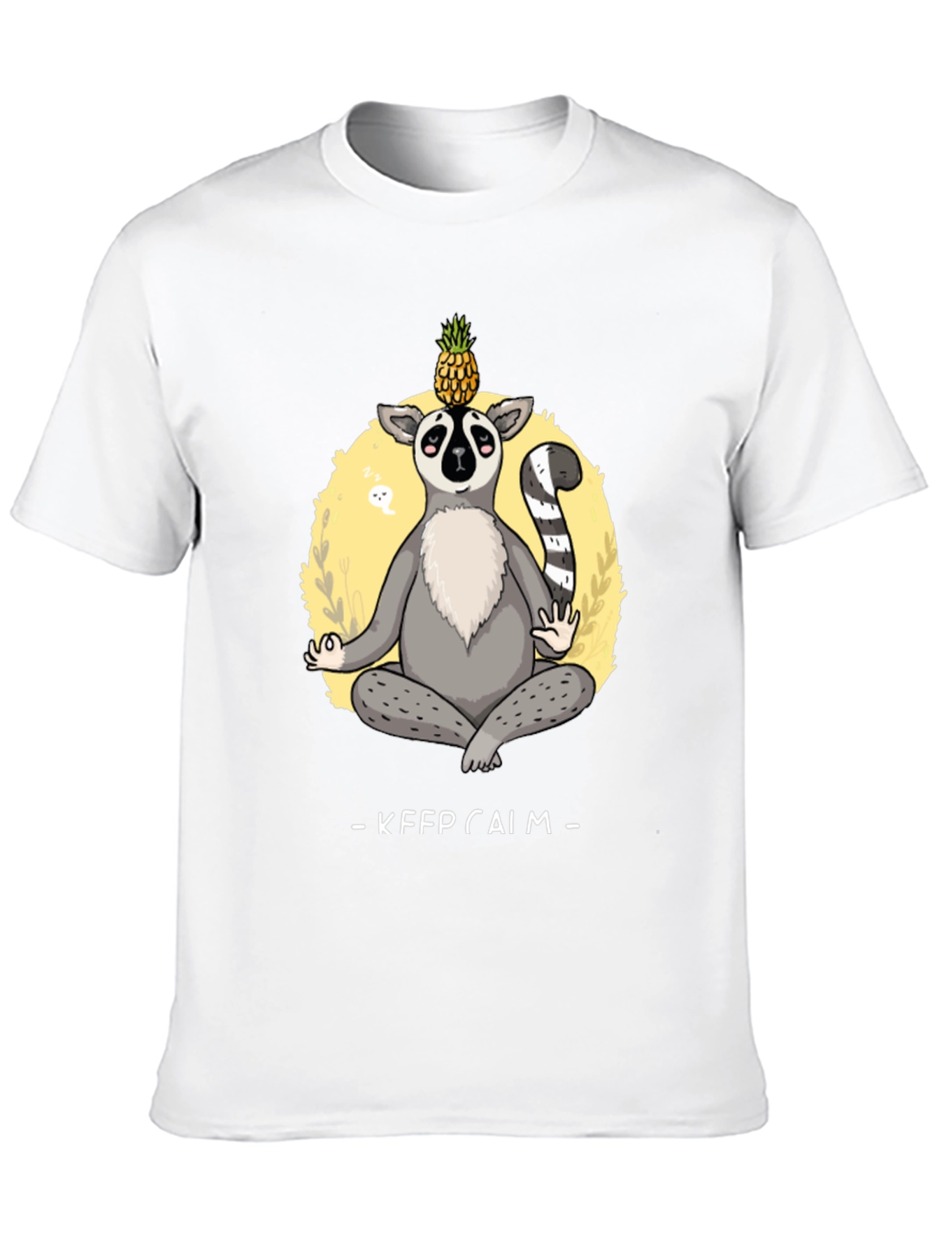 Keep Calm Lemur T-Shirt Yoga Pineapple