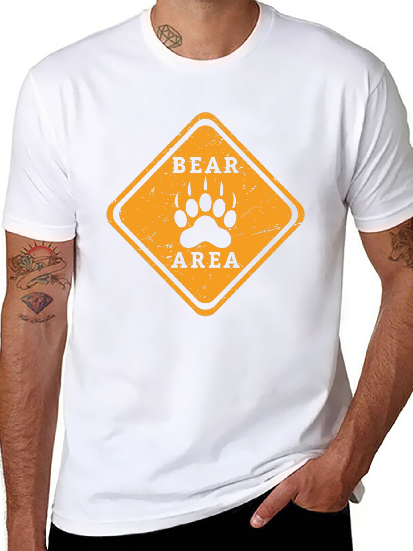 Bear Area Warning T-Shirt - Black