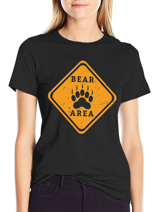 Bear Area Warning T-Shirt - Black